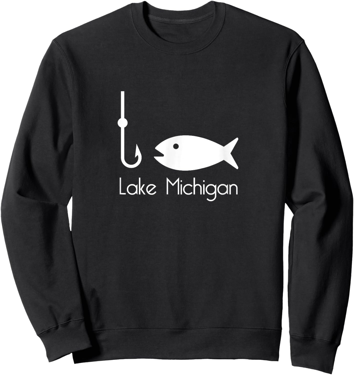 Lake Michigan Fishing - Chicago Sweatshirt - Sweatshirt | Black