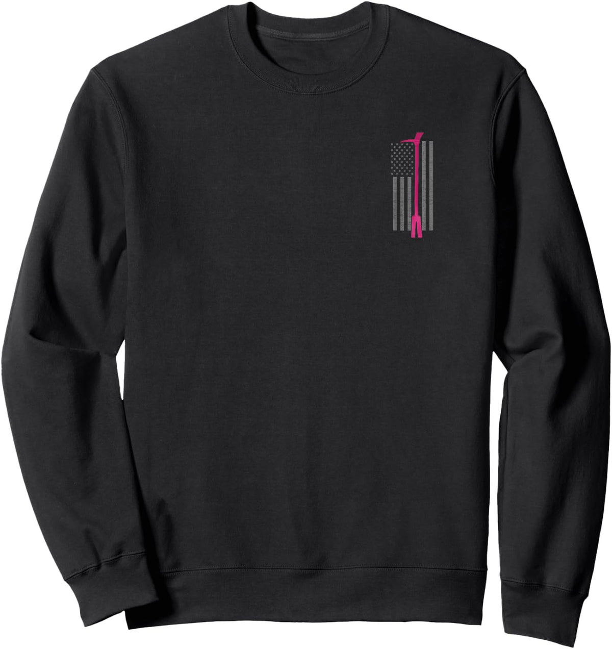 Pink Halligan Tool Firefighter Breast Cancer Awareness Shirt Sweatshirt - Sweatshirt | Black