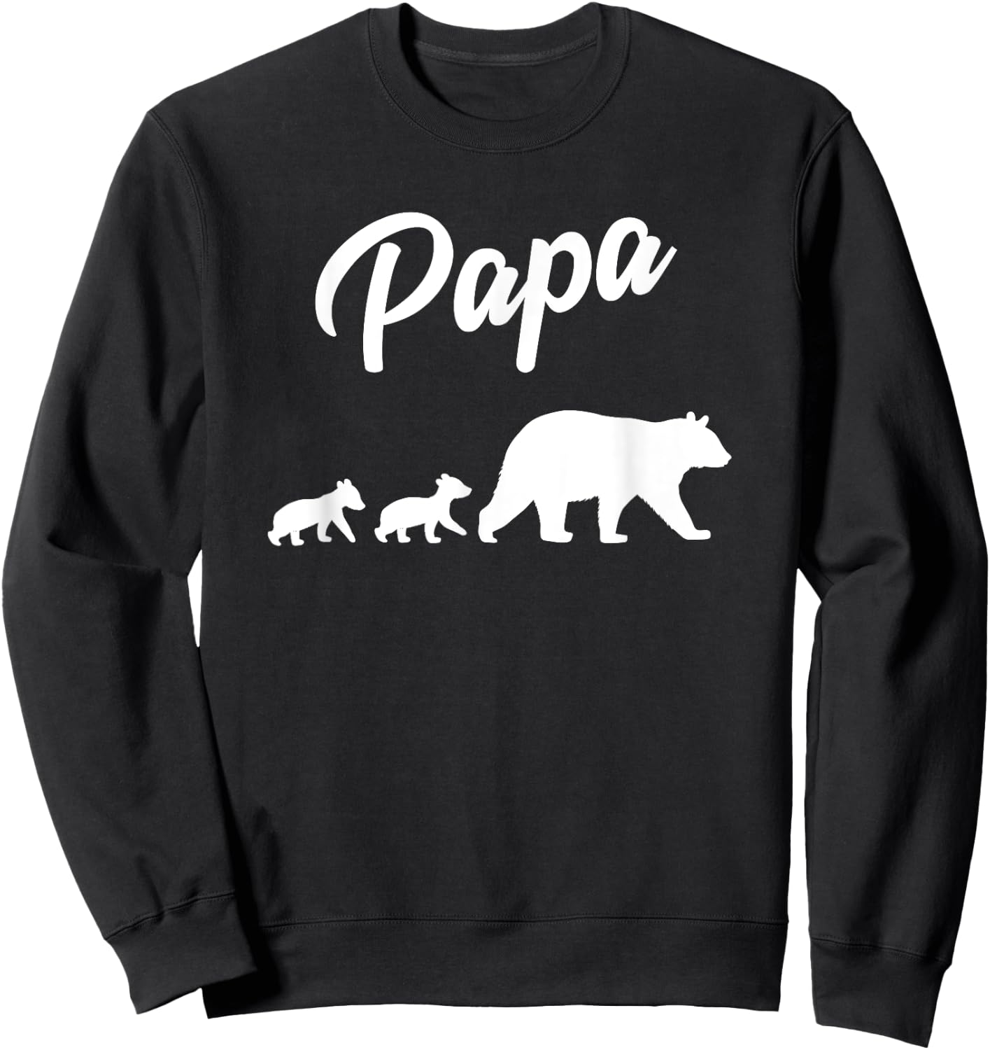 Twin Dad Papa Bear Two Cubs | 2 Kids Father's Day Gift Sweatshirt - Sweatshirt | Black