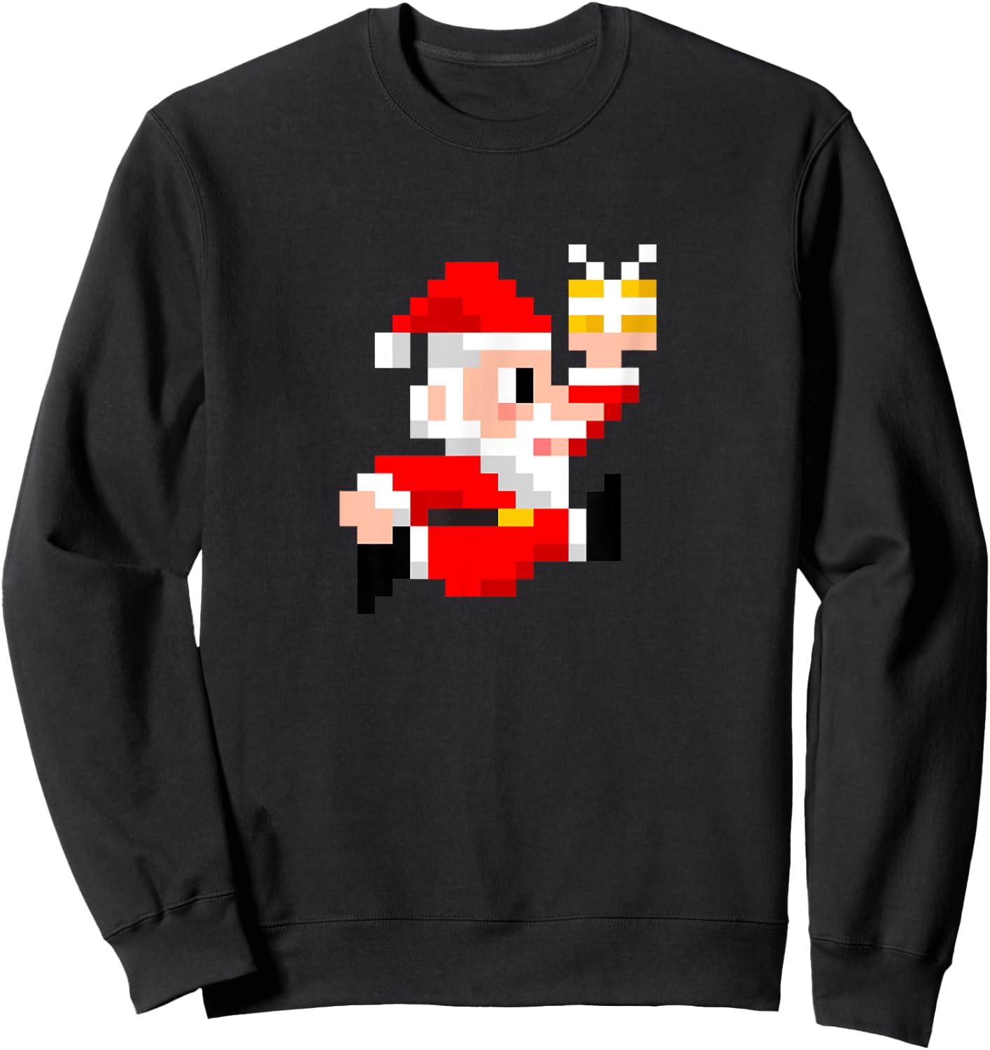 8-Bit Santa Claus Christmas Sweatshirt - Sweatshirt | Black