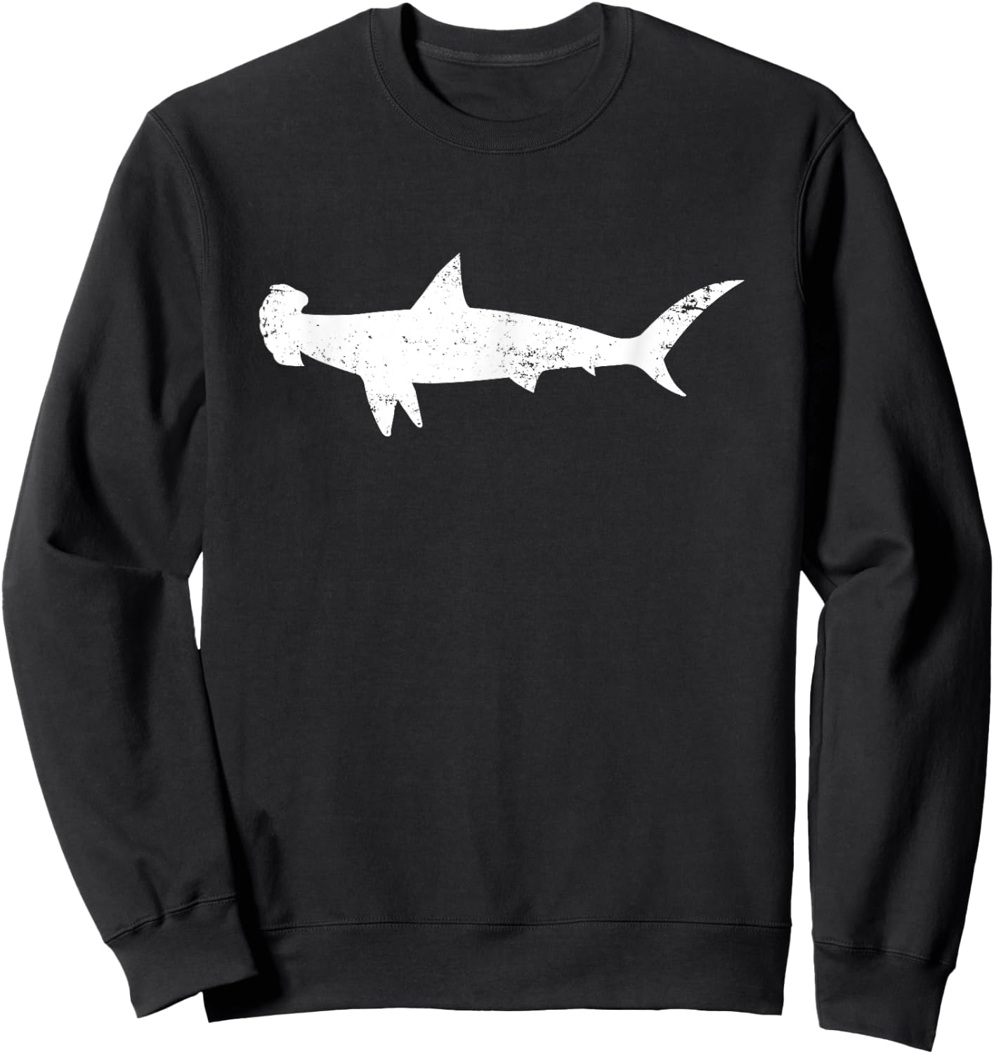 Vintage Distressed Hammerhead Shark Sweatshirt - Sweatshirt | Black