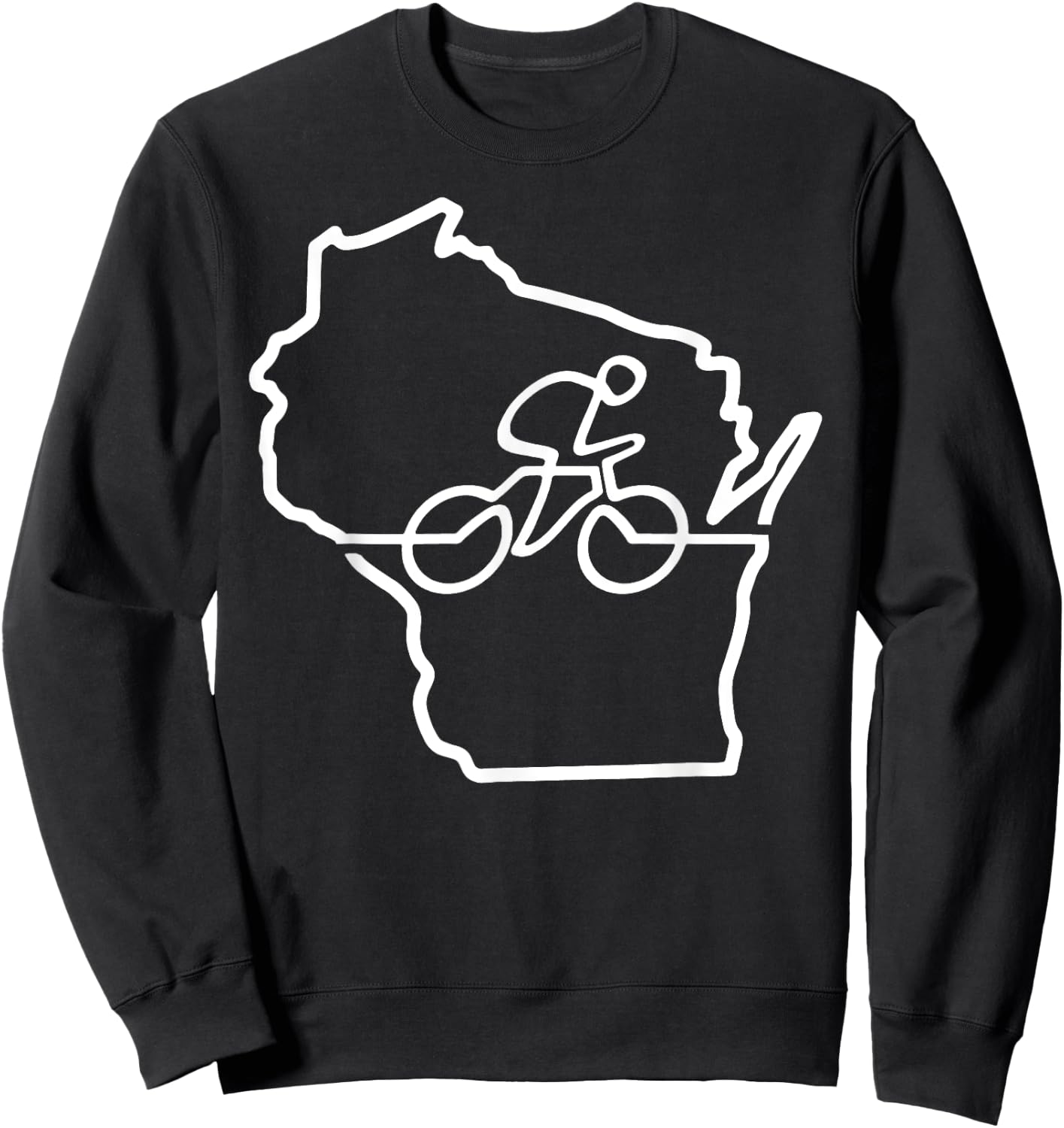 Bicycle Wisconsin Cycling Shirt Cyclist Gift Bike Biking Sweatshirt - Sweatshirt | Black