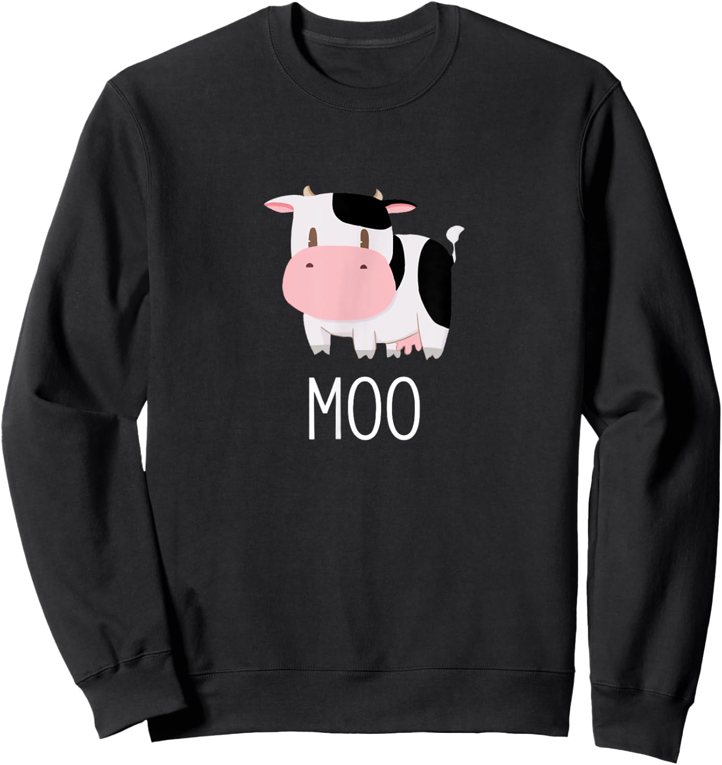Cute Cow Moo Farm Animals Funny Farmer Cool Humor Novelty Sweatshirt - Sweatshirt | Black