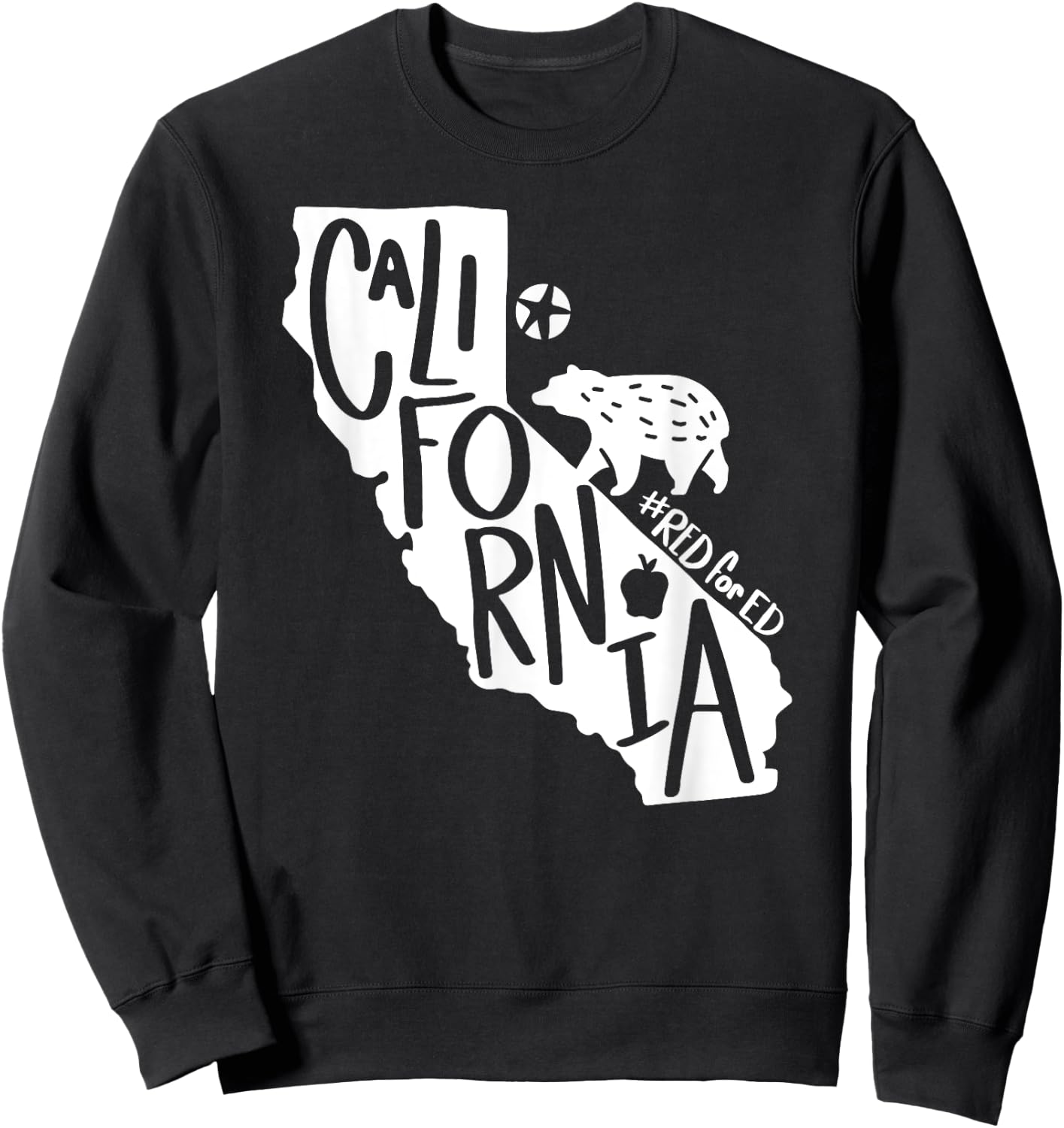 Red For Ed California State Teachers Protest March Strike Women Kids Sweatshirt - Sweatshirt | Black