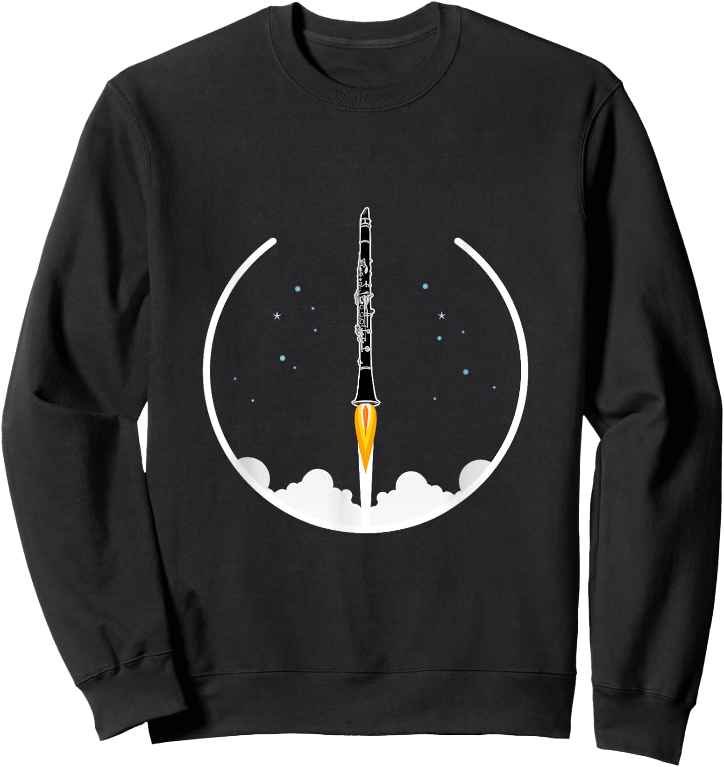 Funny Clarinet Rocket, Concert Band, Marching Band Sweatshirt - Sweatshirt | Black