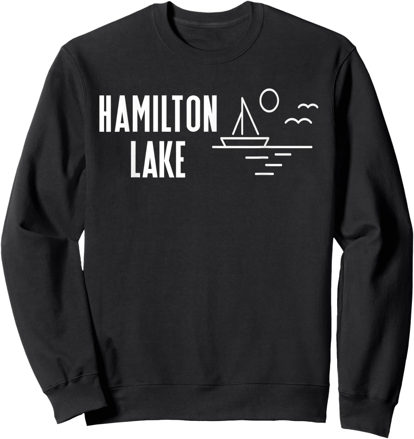 Hamilton Lake Hamilton Indiana Sailboat Sweatshirt - Sweatshirt | Black