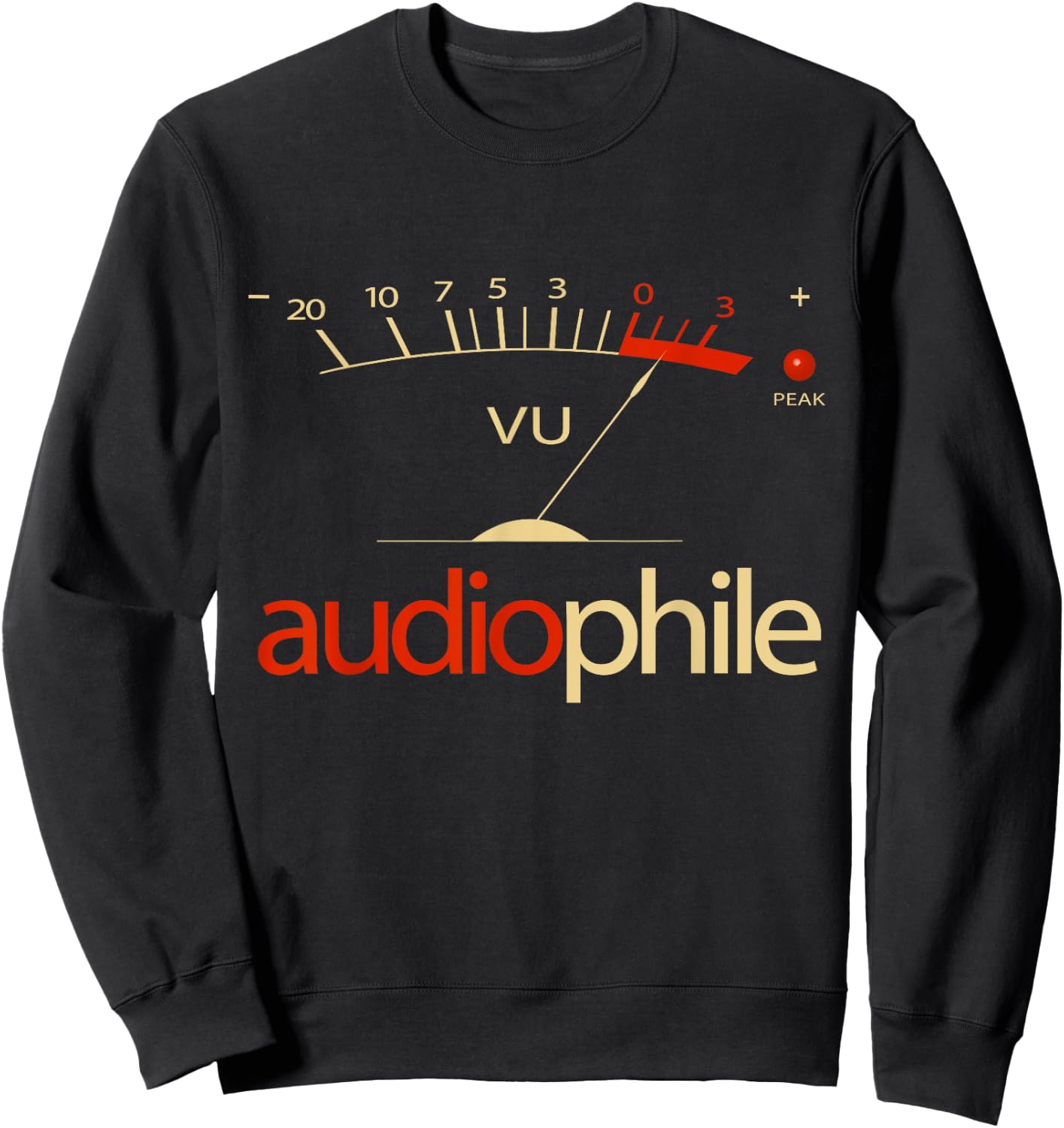 VU Meter Hi-Fi Vintage Stereo Audiophile Sweatshirt - Sweatshirt | Black