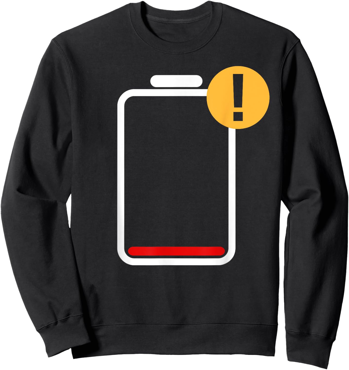 Cool Low Battery Halloween Costume | Funny Lazy DIY Gift Sweatshirt - Sweatshirt | Black