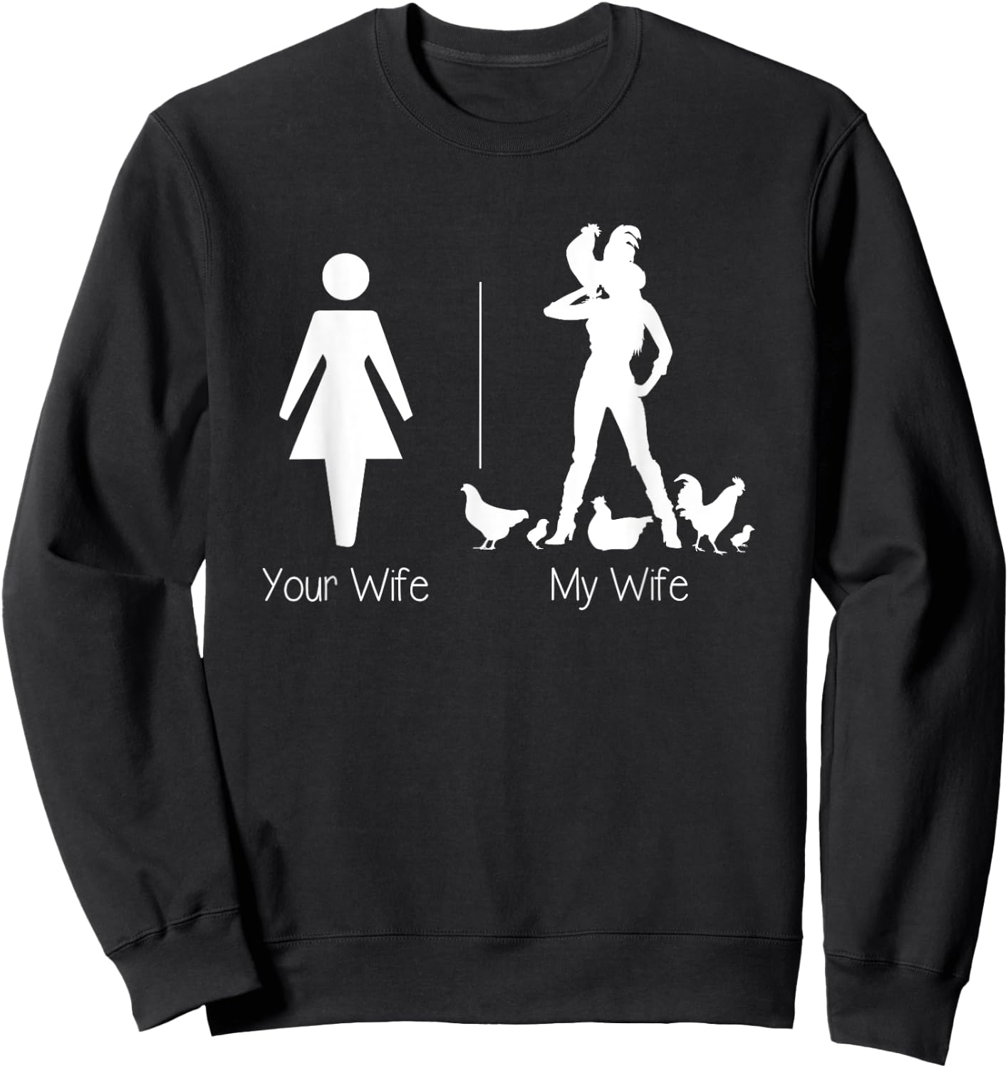 Funny Your Wife My Wife Chicken Lady Shirt, Farm Life Gift Sweatshirt - Sweatshirt | Black