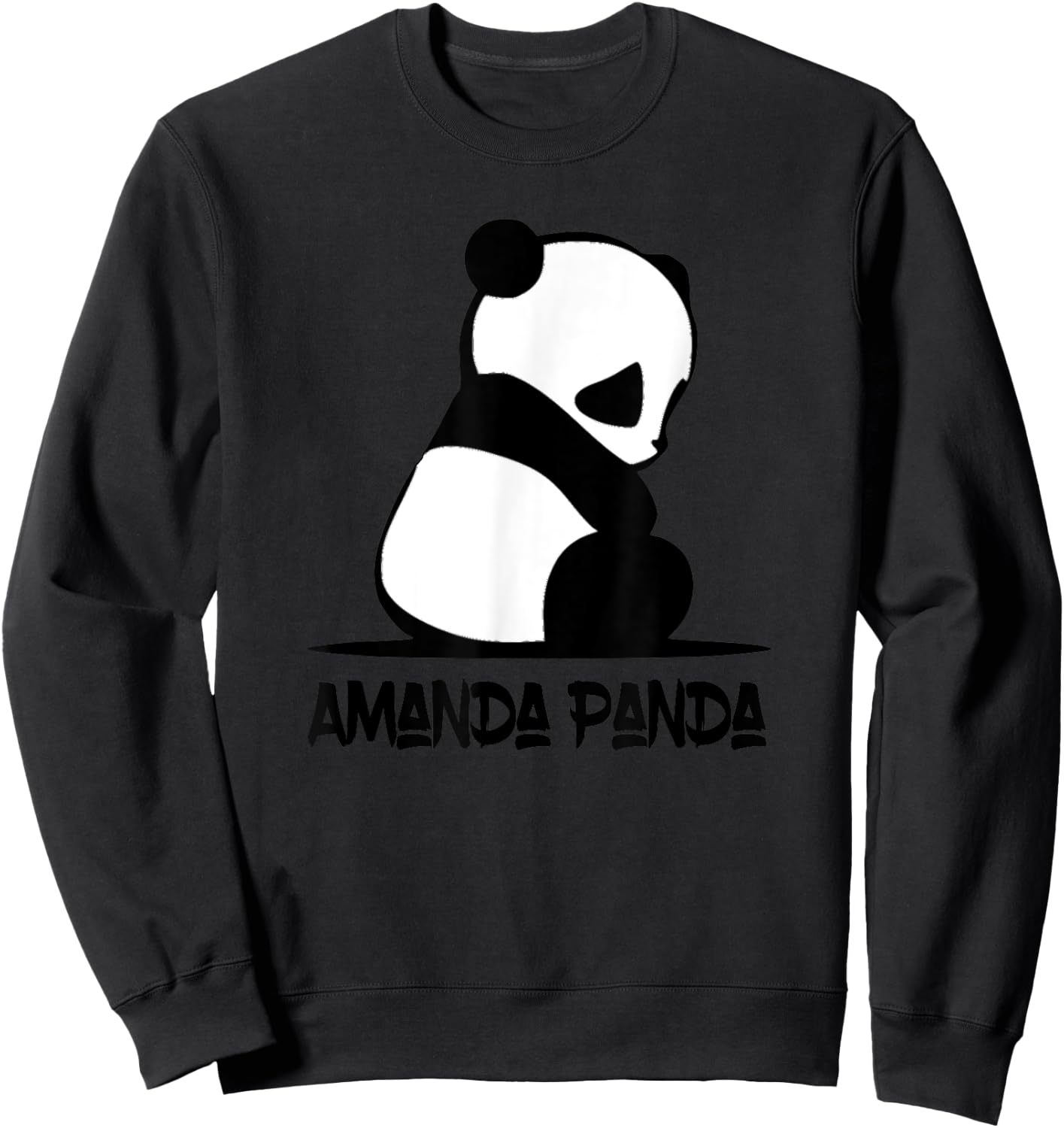 Cute Amanda Panda Sitting Bear Sweatshirt - Sweatshirt | Black