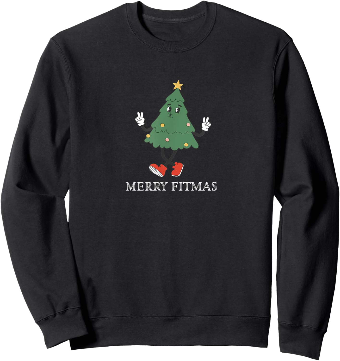 Merry Fitmas Holiday Fitness Christmas Joy Sweatshirt - Sweatshirt | Black