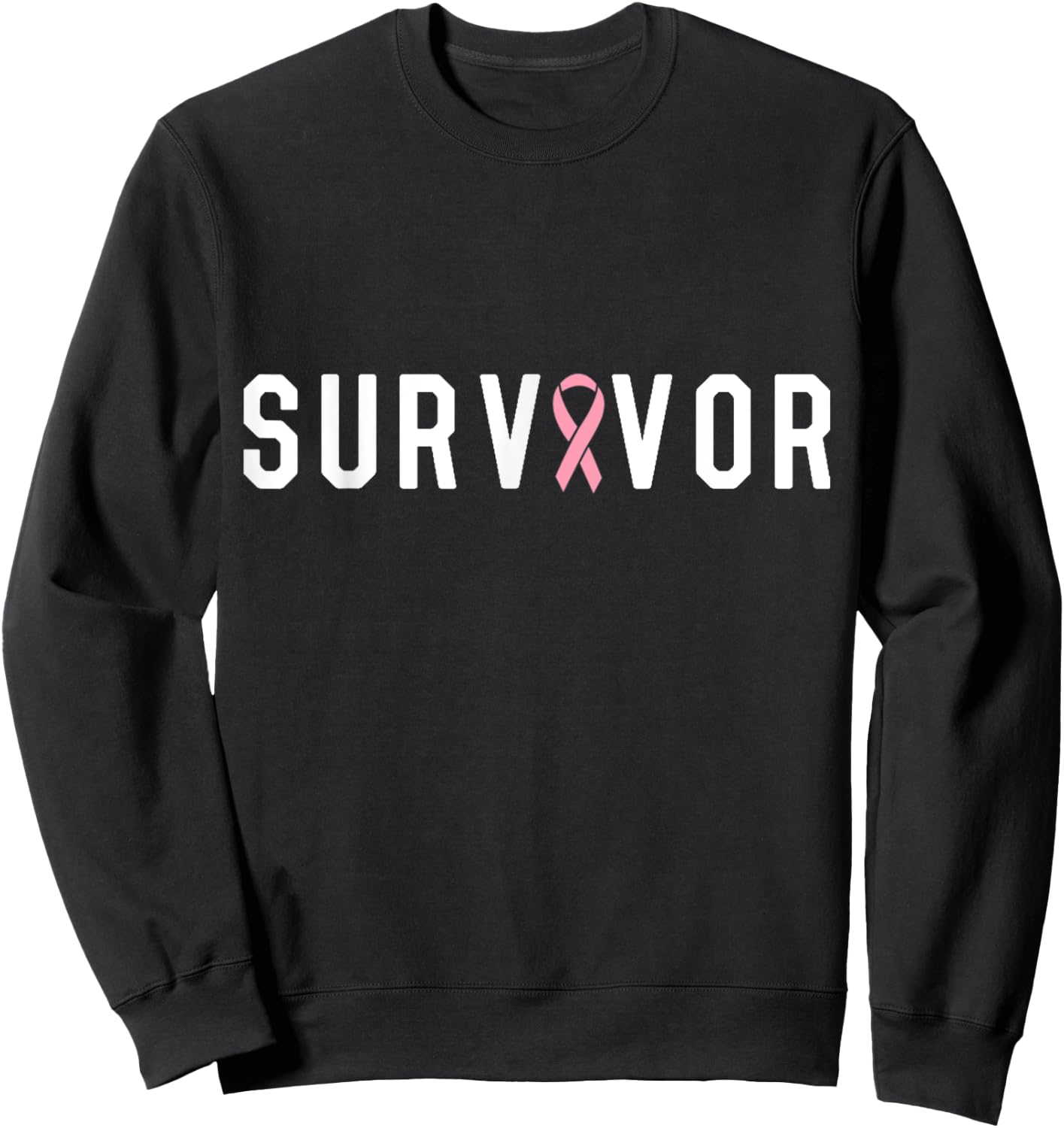 Breast Cancer Survivor We Did It Pink Ribbon Sweatshirt - Sweatshirt | Black