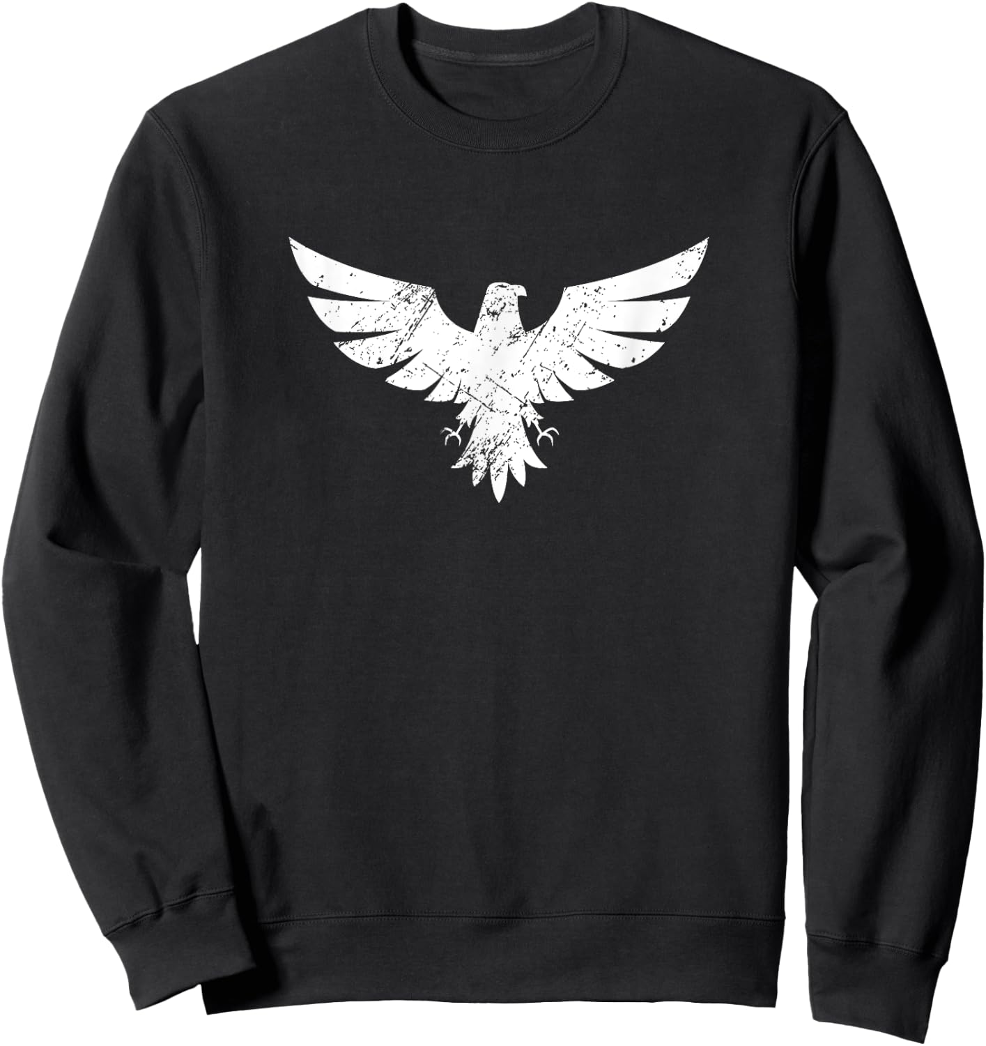 White Eagle Print - Bird Wings Soaring Sweatshirt - Sweatshirt | Black