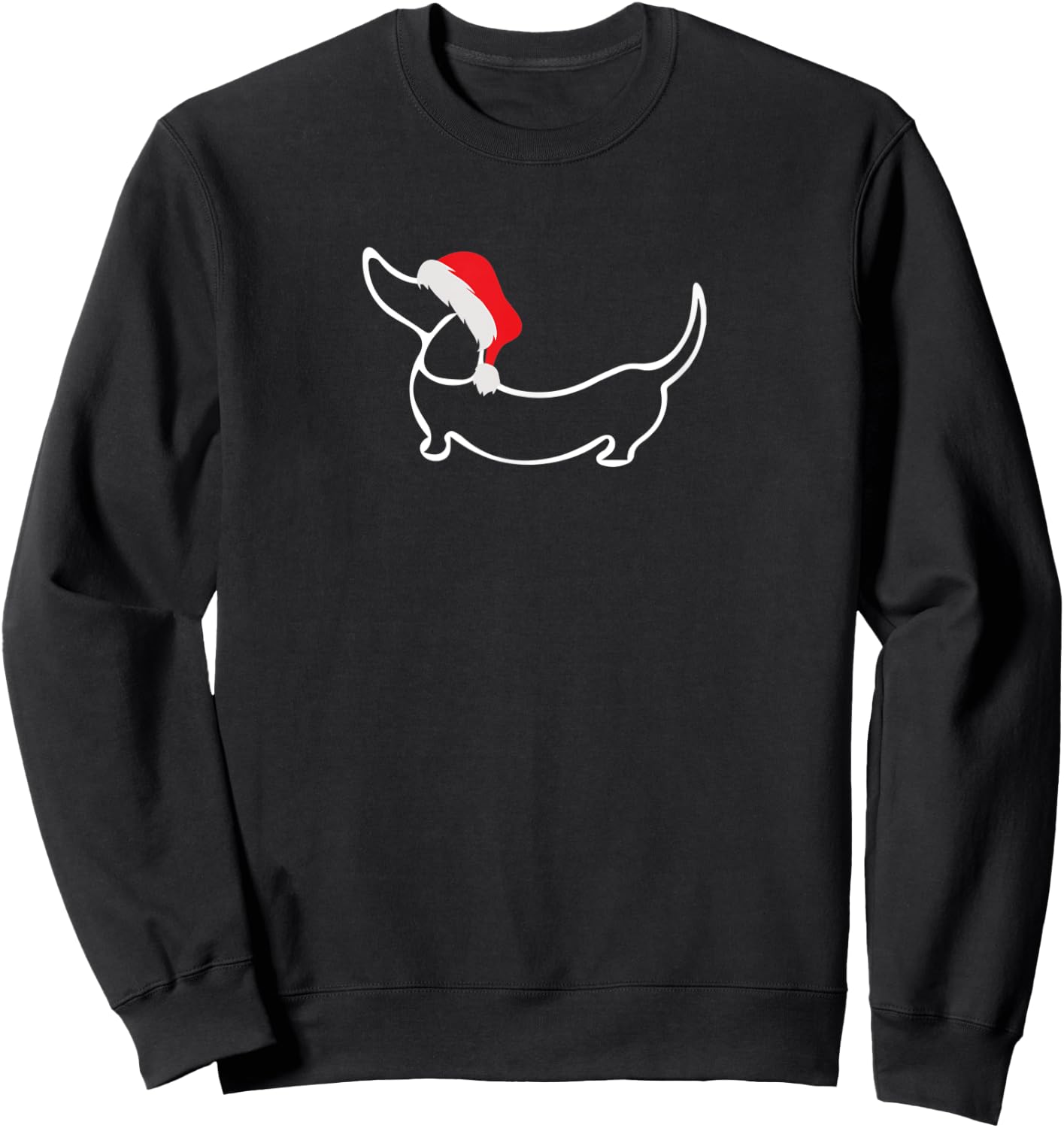 Dachshund In Santa Hat Christmas Sweatshirt - Sweatshirt | Black