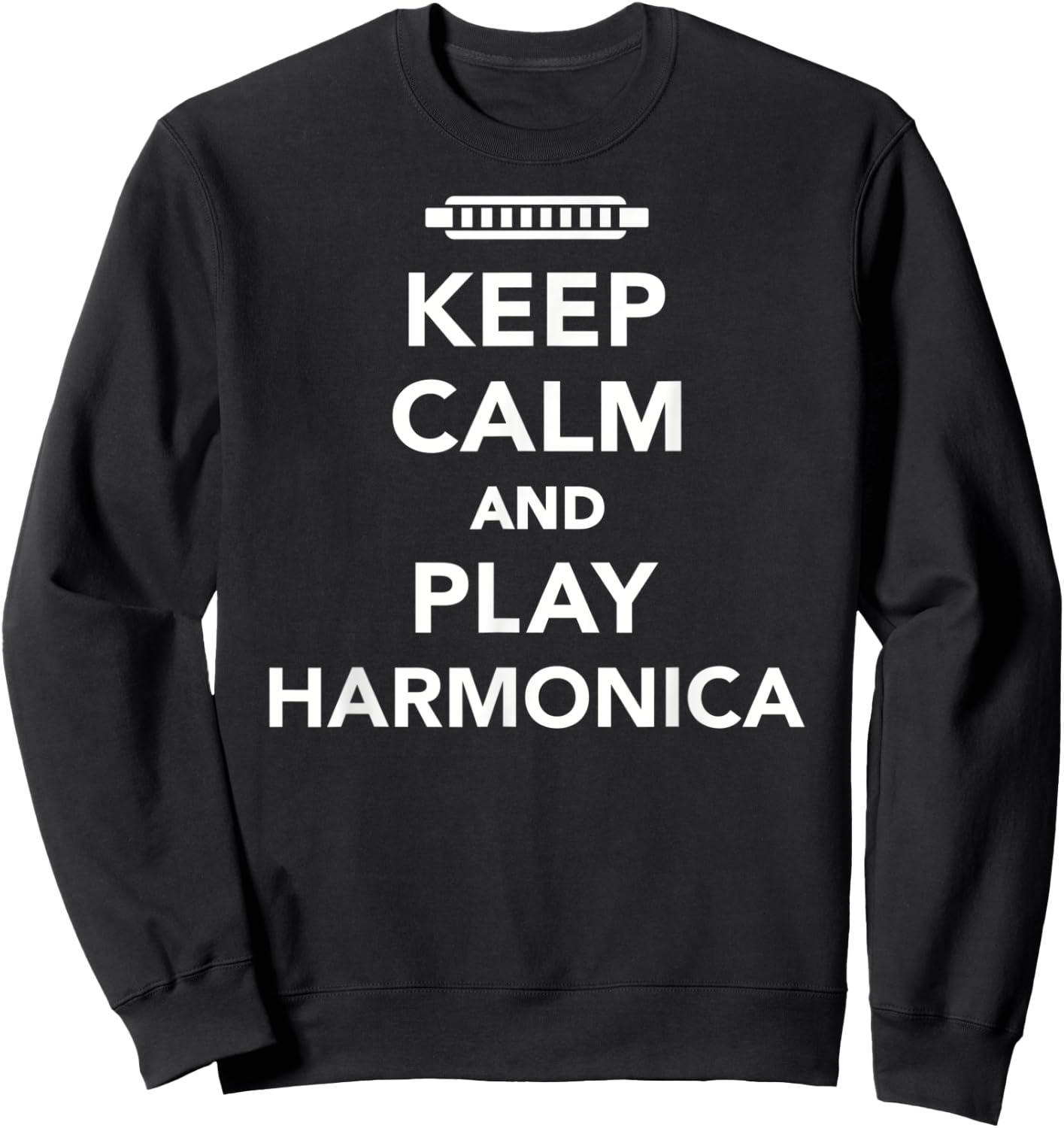 Keep calm and play Harmonica Sweatshirt - Sweatshirt | Black