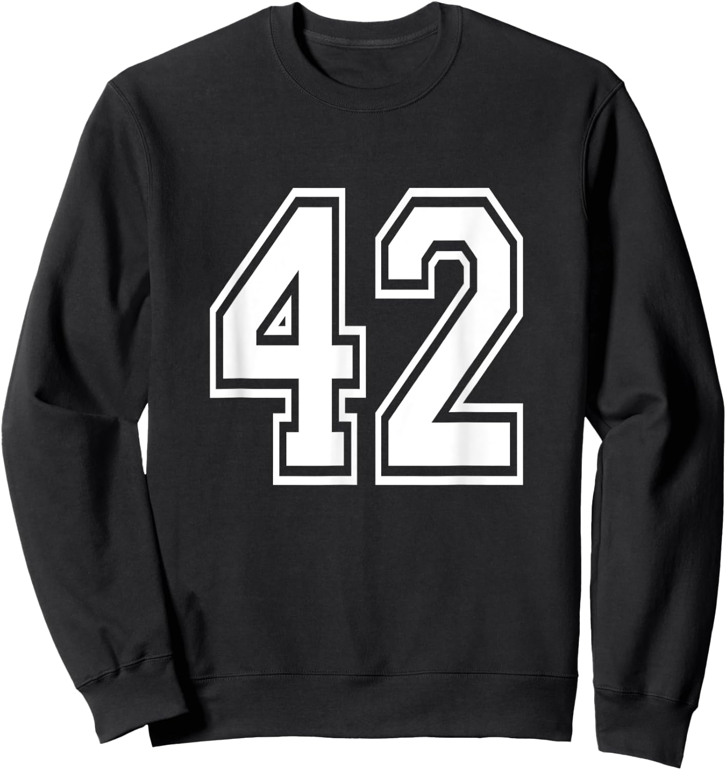 Number 42 Birthday Varsity Sports Team Jersey Sweatshirt - Sweatshirt | Black