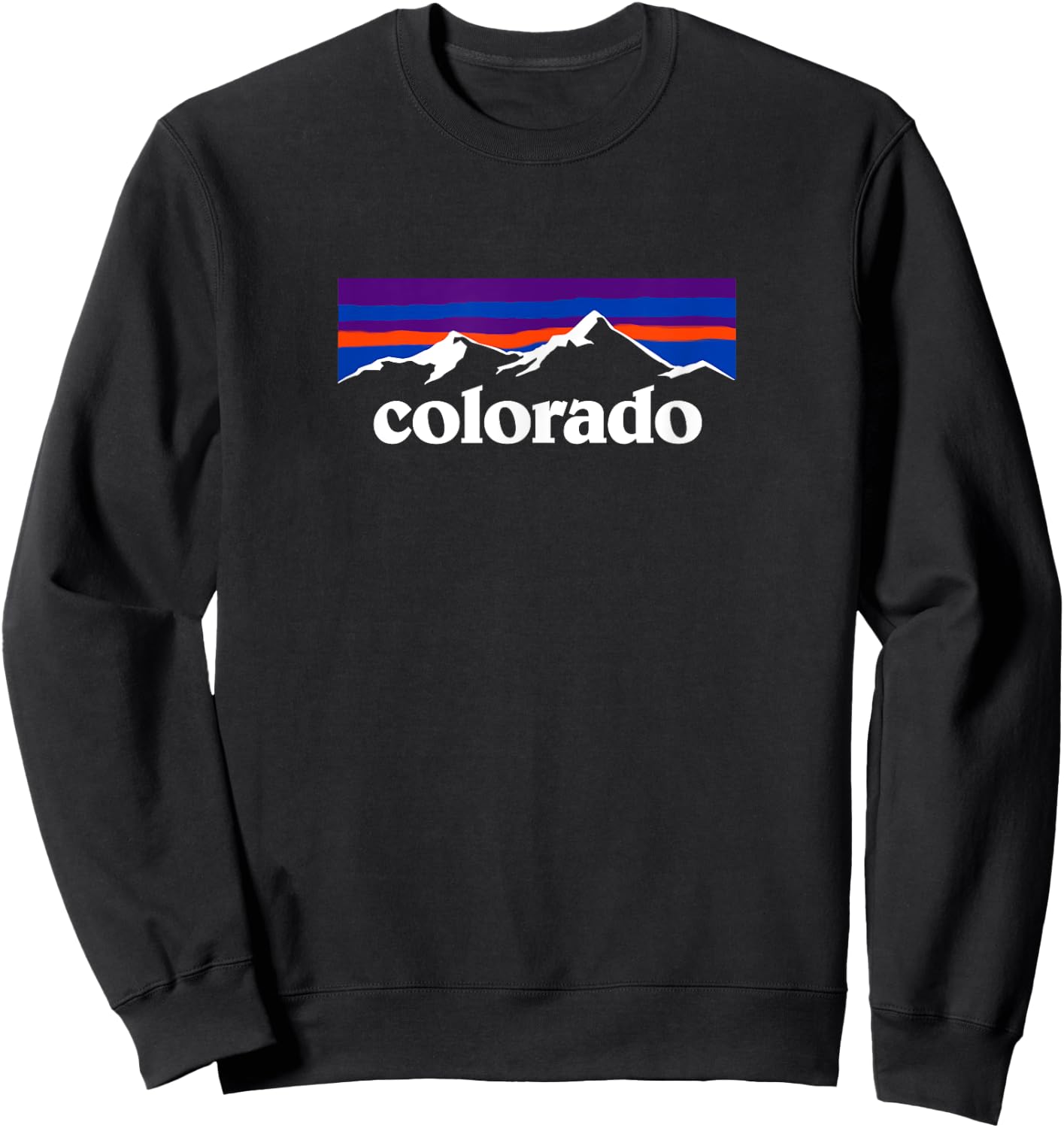 The Art of Print Colorado MCMA Colorado Mountains Outdoor Flag Design - Men's Black Small Classic Fit Short Sleeve Sweatshirt - Sweatshirt | Black