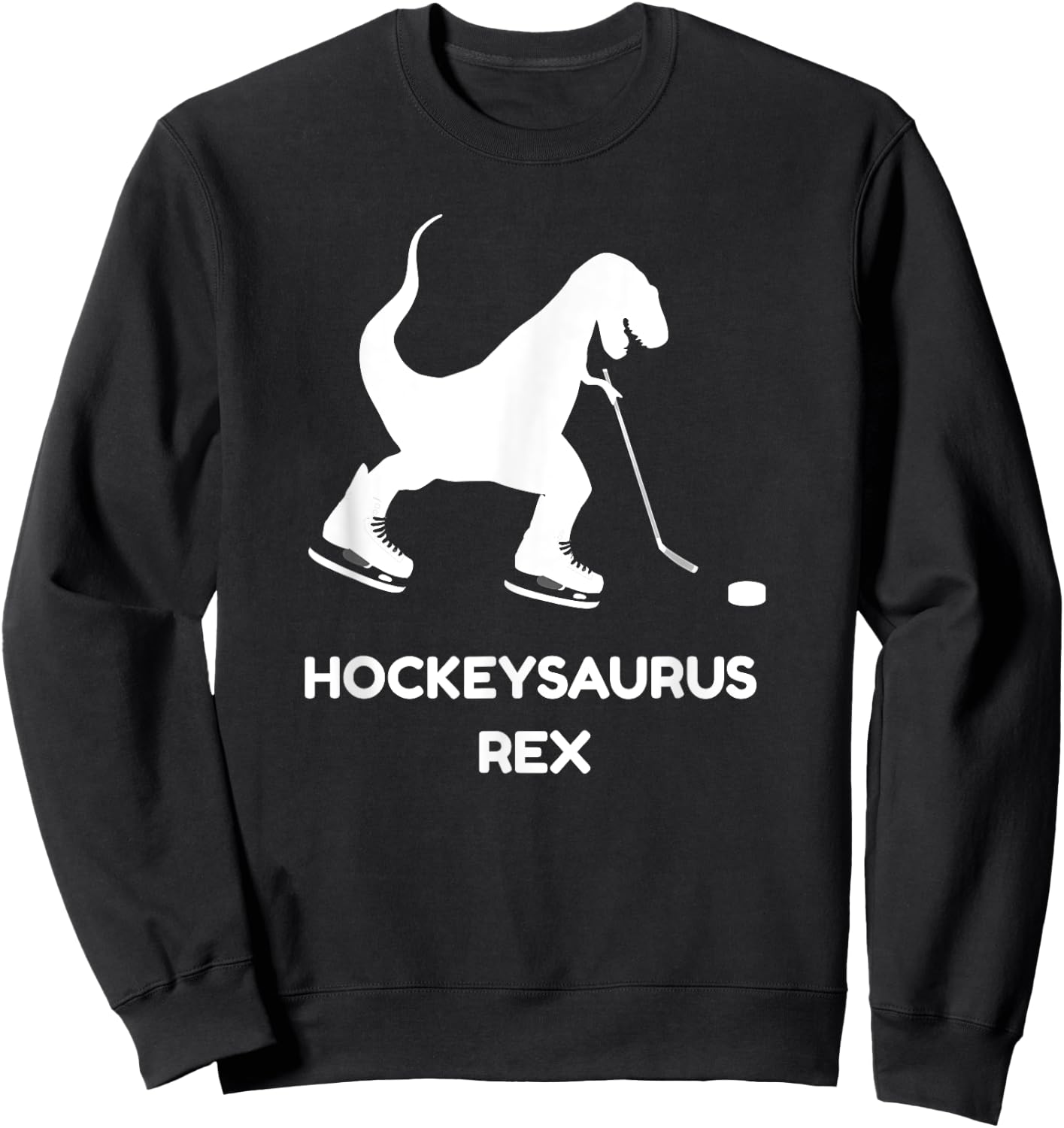 Funny Boys Ice Hockey T Rex Dinosaur T Shirt Sweatshirt - Sweatshirt | Black