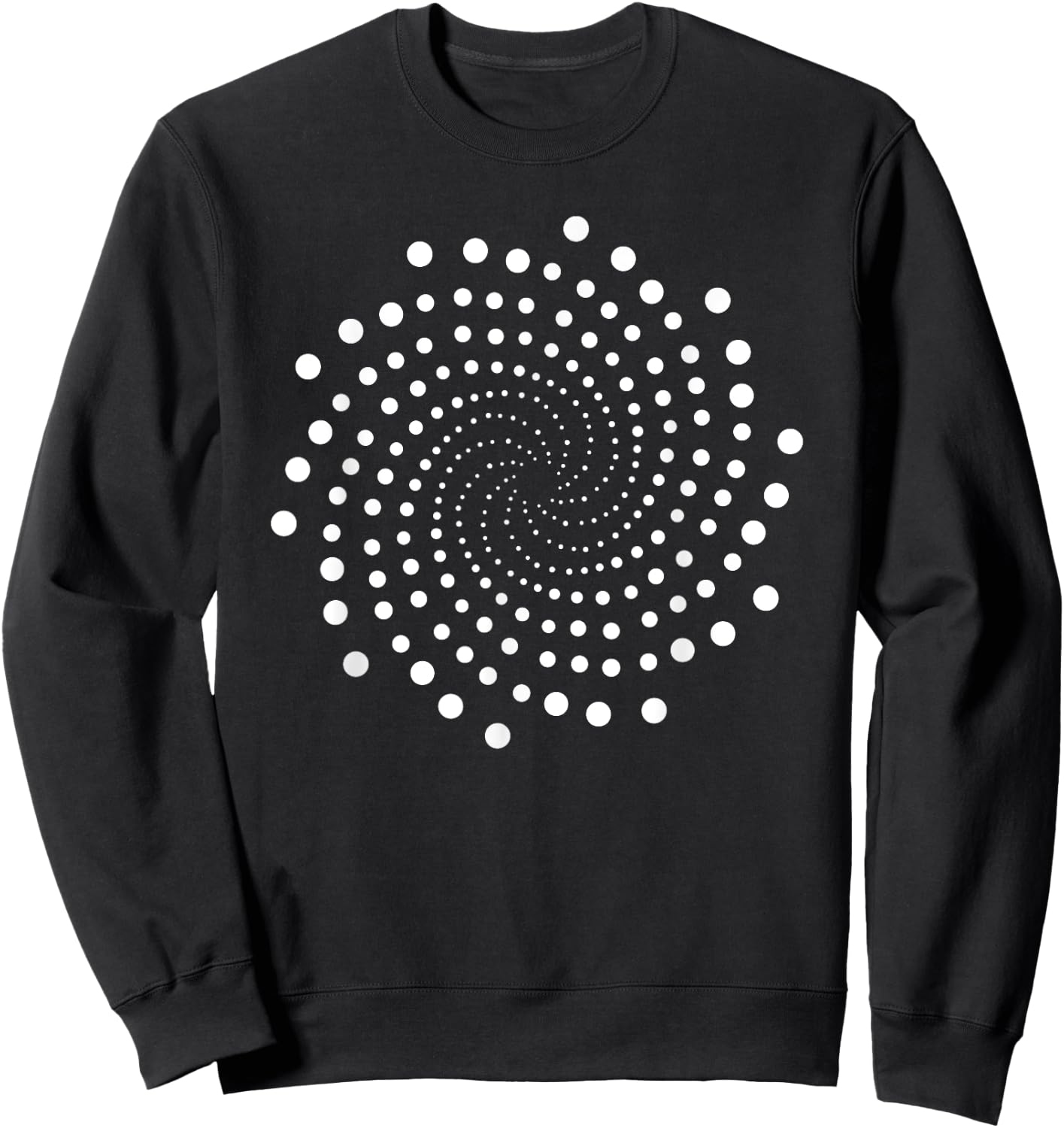 Radial Cicle Shape Abstract Dots Geometric Pattern Gift Sweatshirt - Sweatshirt | Black