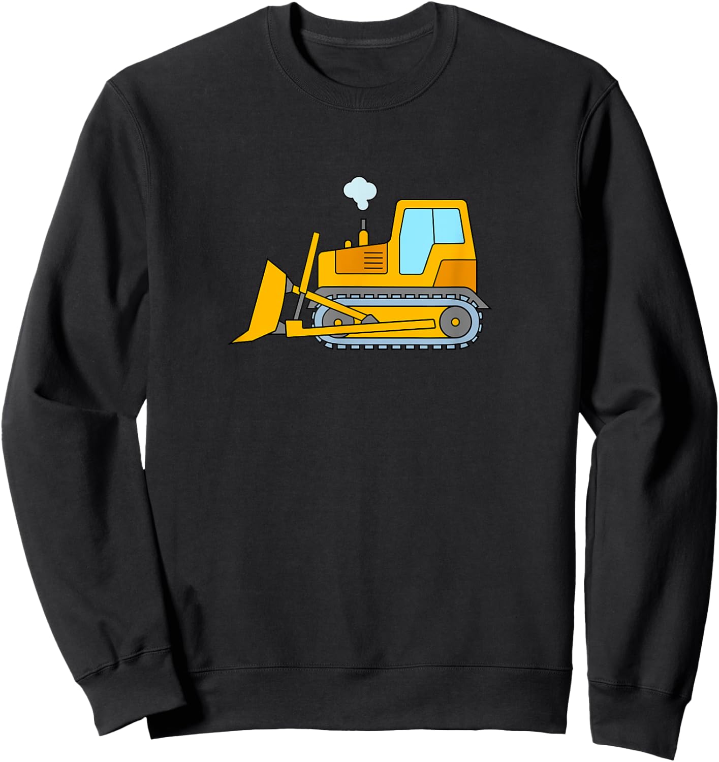 Design with Yellow Dozer Bulldozer Construction Sweatshirt - Sweatshirt | Black
