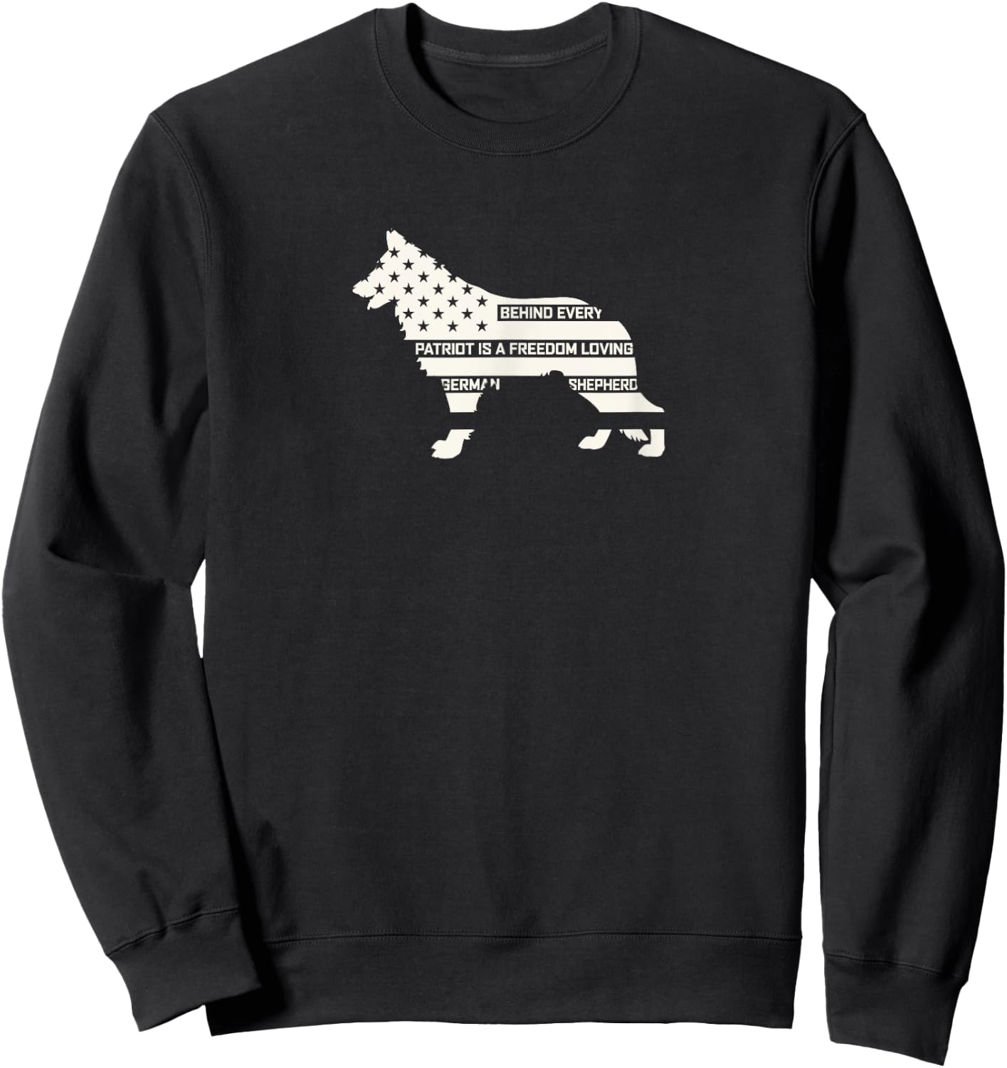 White German Shepherd Patriotic Sweatshirt - Sweatshirt | Black