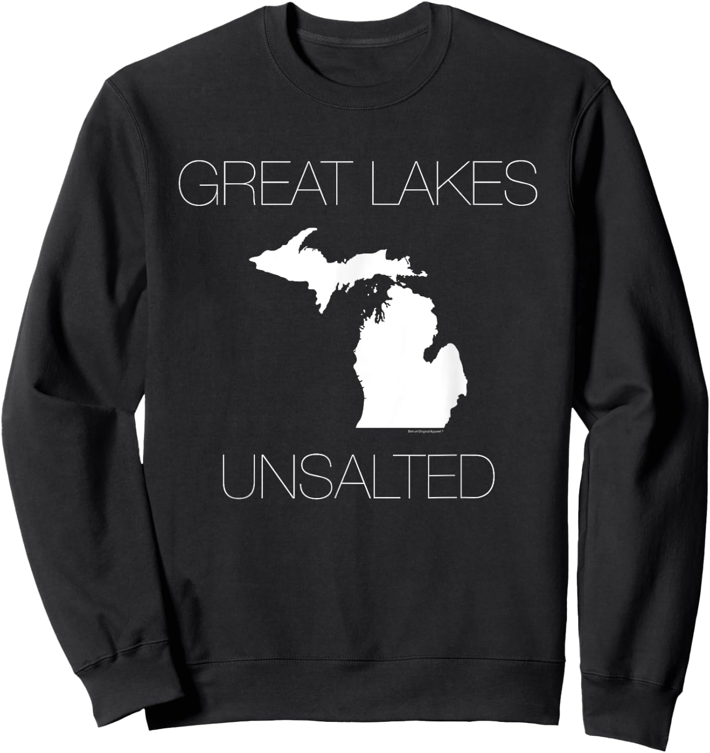 Michigan Midwest T Shirt, Mitten Shirt, Great Lakes Unsalted Sweatshirt - Sweatshirt | Black