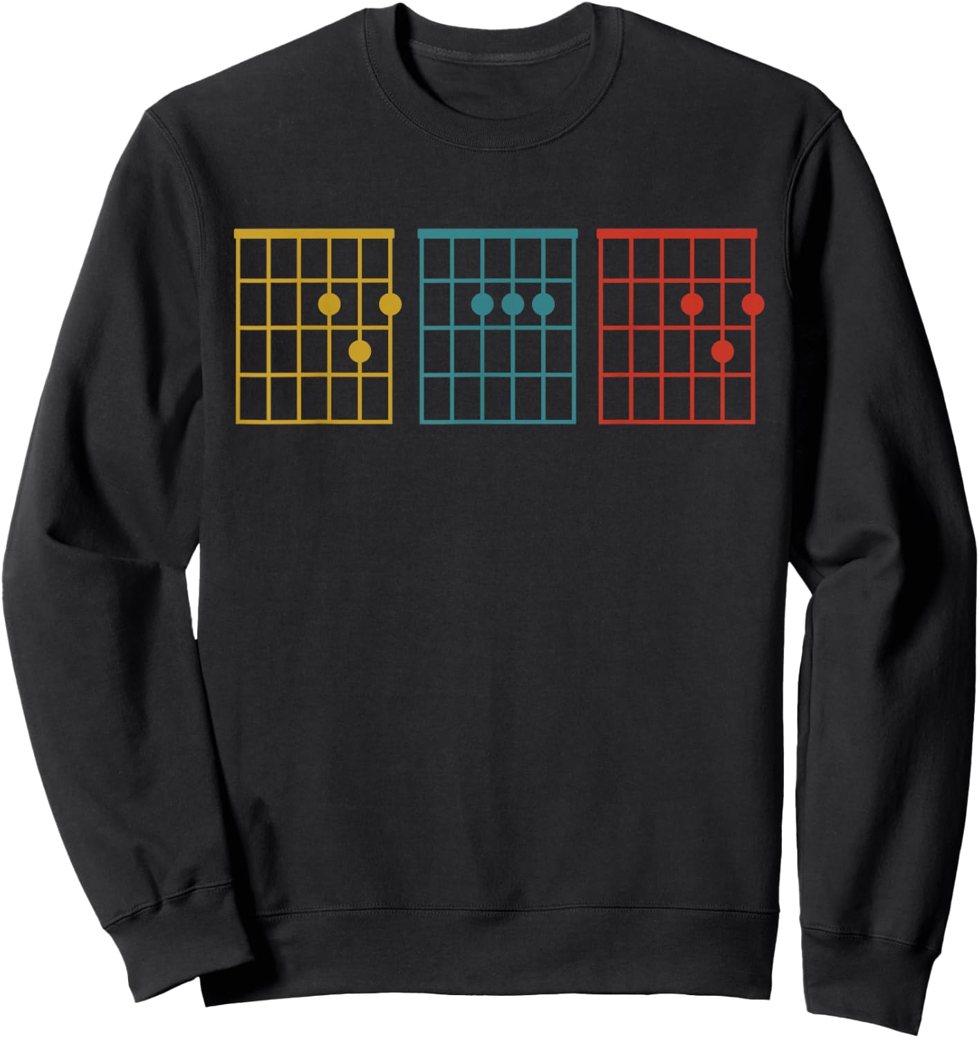 Vintage Guitar Chord DAD Father's Day Musician Sweatshirt - Sweatshirt | Black