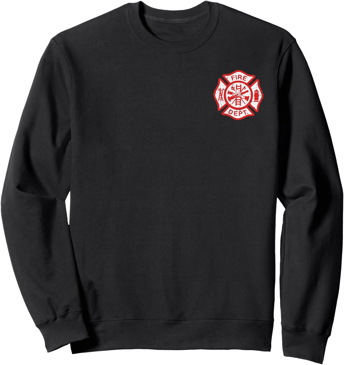 Fire Dept Logo Hero Halloween Firefighter Fireman Men Kids Sweatshirt - Sweatshirt | Black