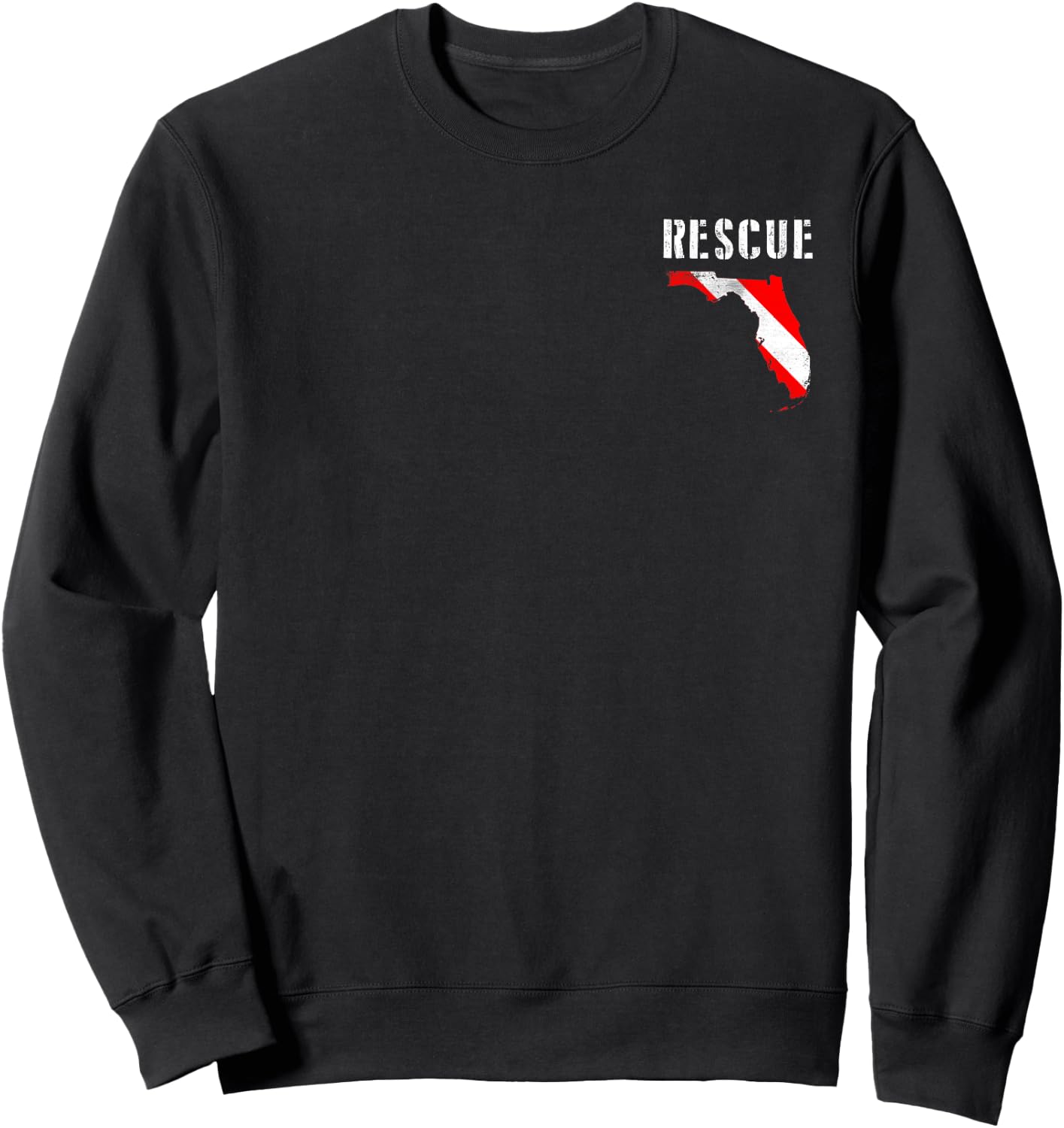 Florida Rescue Diver Dive Flag SCUBA Divemaster Sweatshirt - Sweatshirt | Black