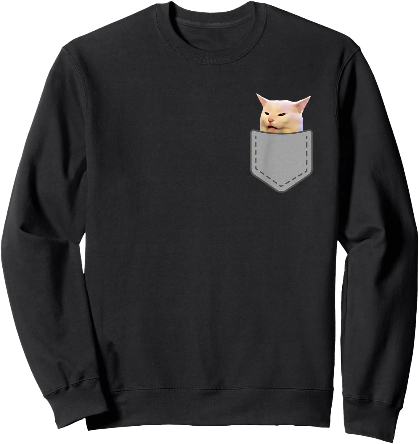 Woman Yelling At Table Dinner Funny Cat Meme Sweatshirt - Sweatshirt | Black