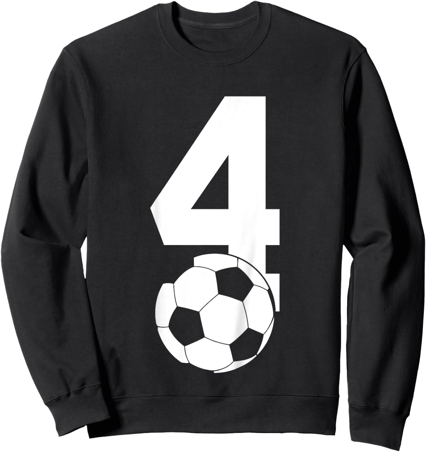Kids NUMBER 4 YEARS SOCCER 4TH BIRTHDAY Sweatshirt - Sweatshirt | Black