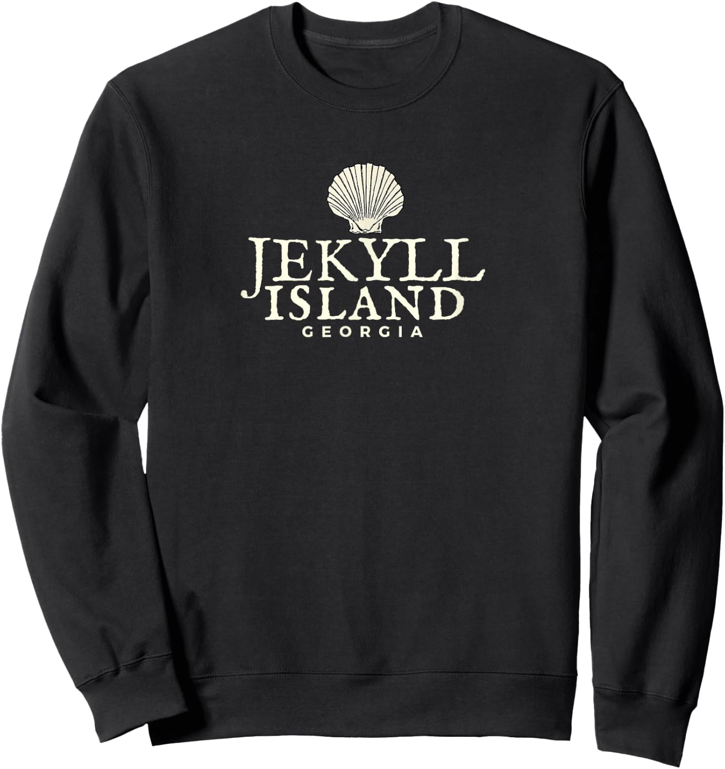 Jekyll Island , Georgia Ocean Shell Shirt Sweatshirt - Sweatshirt | Black