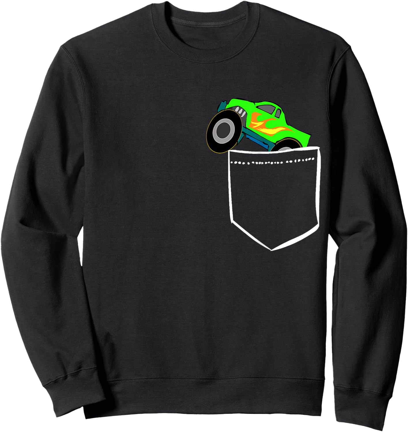 Monsters Truck Pocket Racing Big Cars Gifts Sweatshirt - Sweatshirt | Black