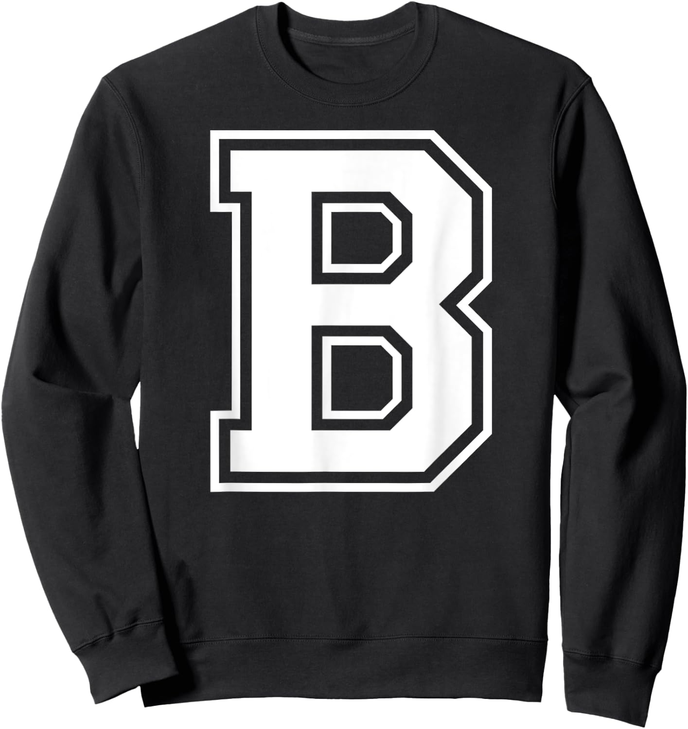 Letter B Capital Alphabet College Varsity Monogram Club Sweatshirt - Sweatshirt | Black