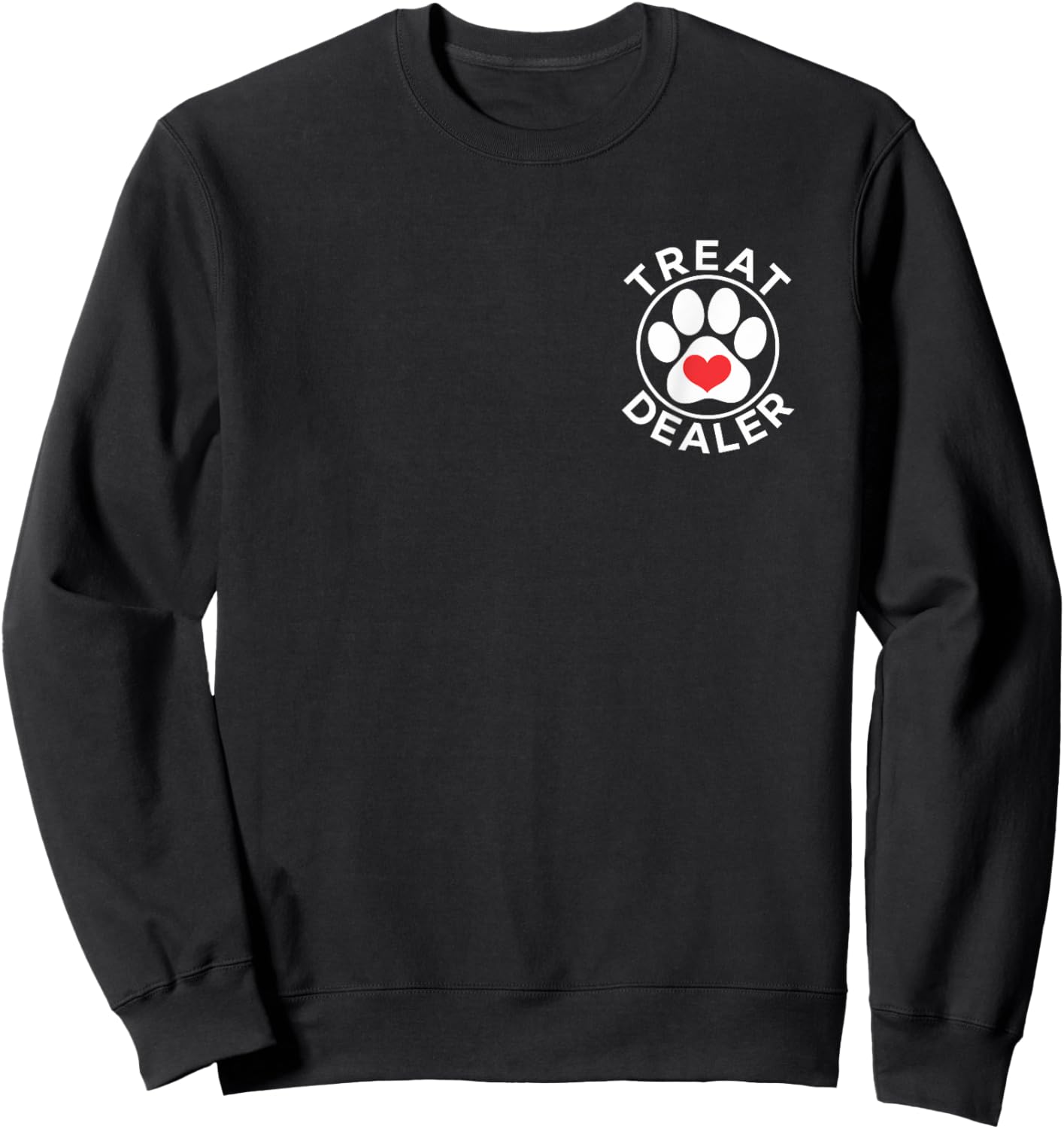 Treat Dealer Dog Lover gifts Minimal Paw Print Pet Owner Sweatshirt - Sweatshirt | Black