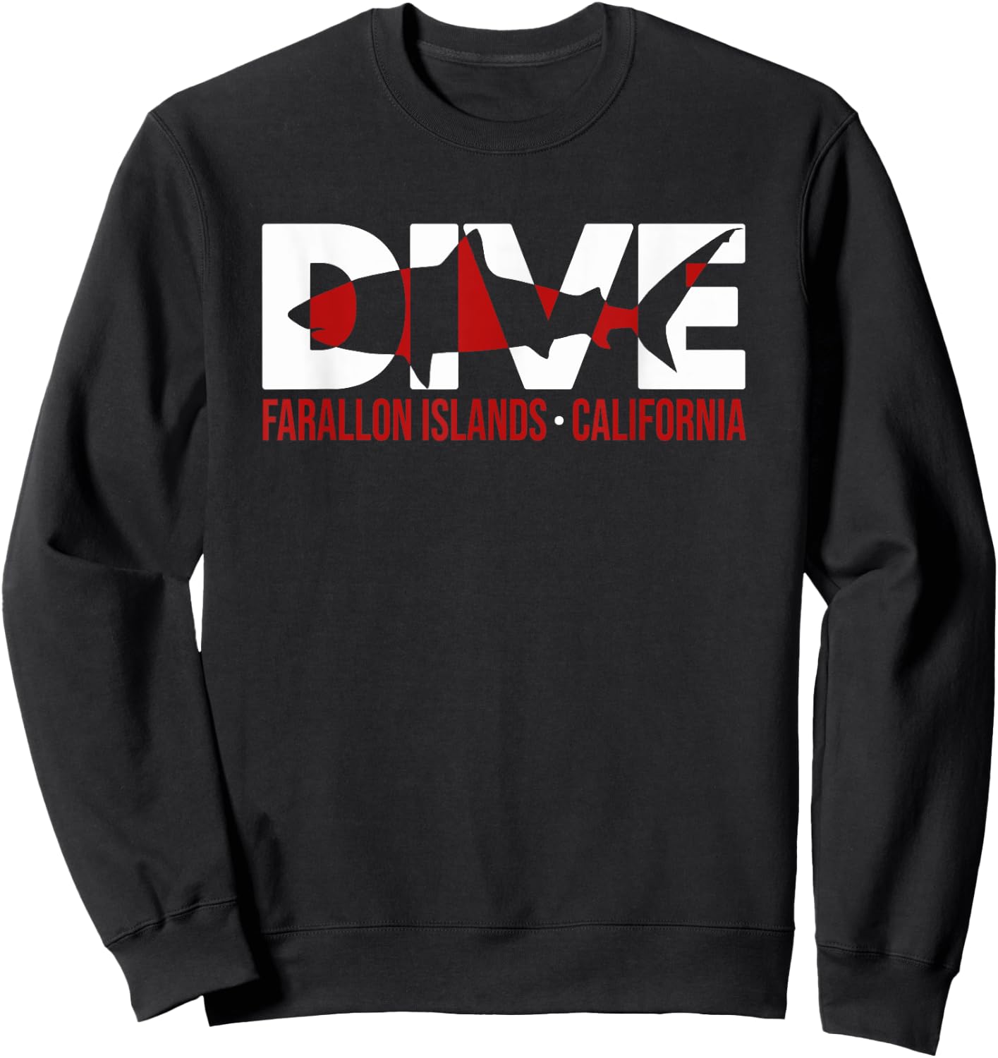 Shark Dive SCUBA Farallon Islands California Diving T Shirt Sweatshirt - Sweatshirt | Black