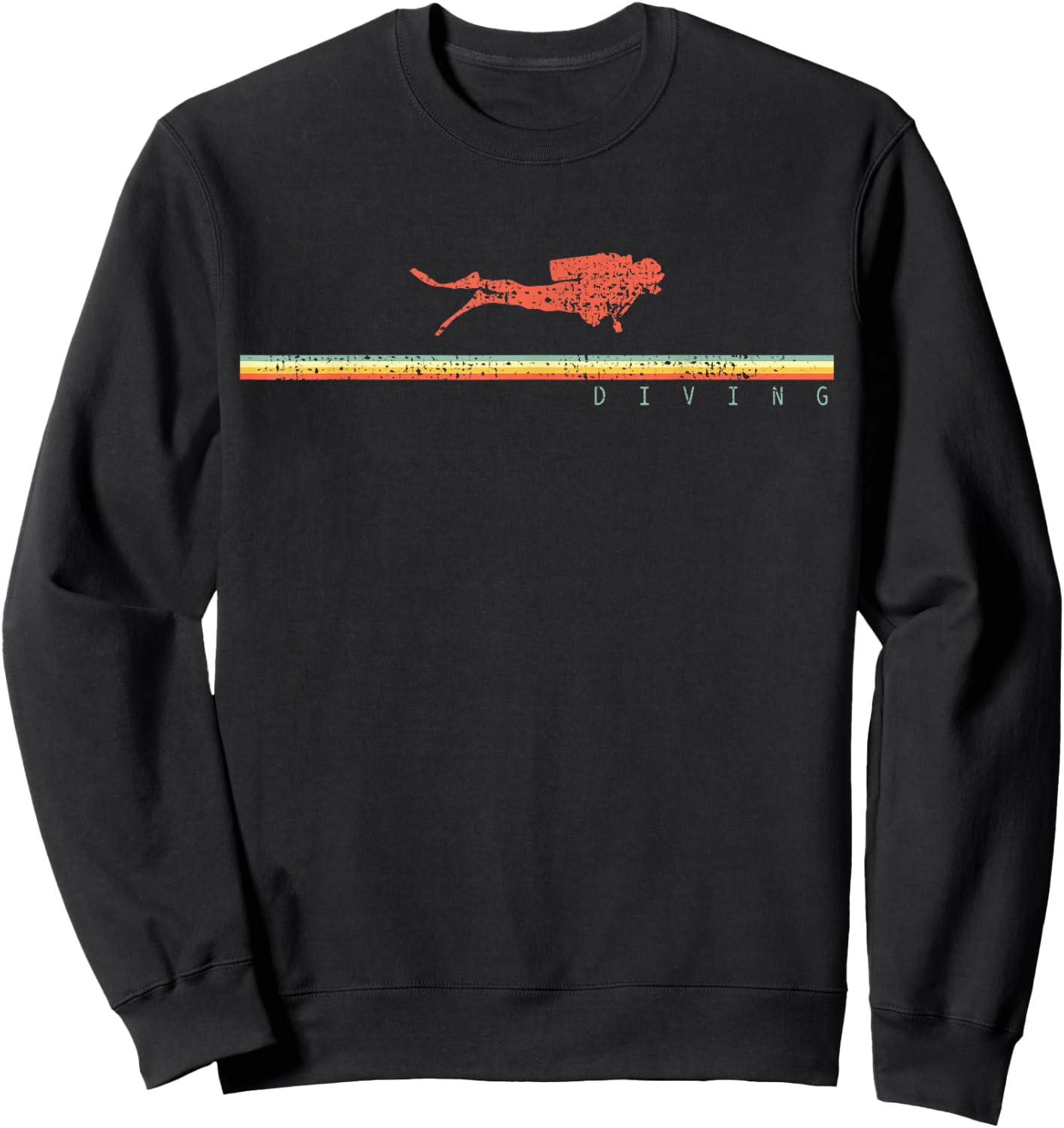 Dive Scubadiver Gift Swim Diving Vintage Sweatshirt - Sweatshirt | Black