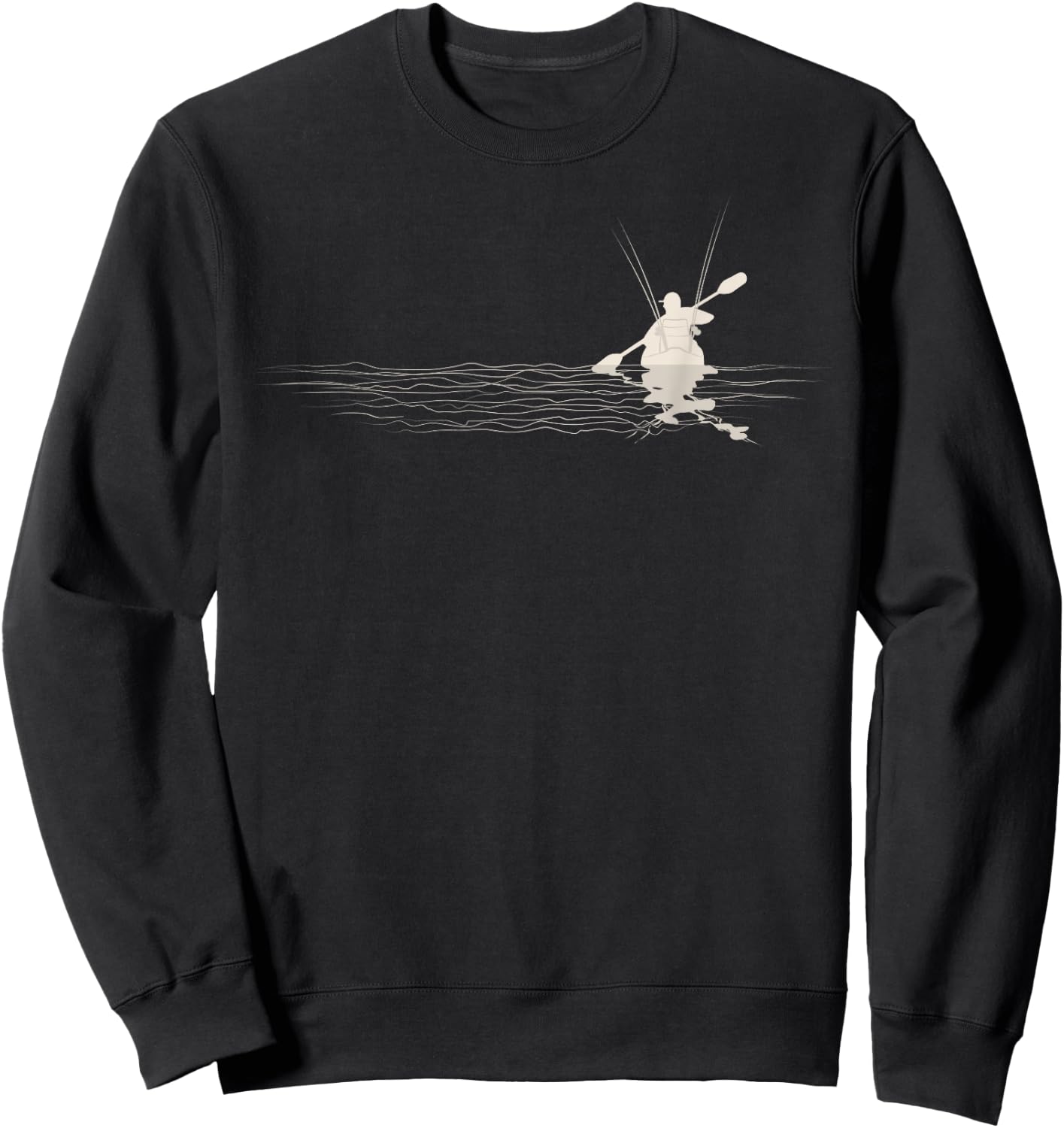 Kayak Fishing Graphic Kayak Anglers Kayaking Fisherman Sweatshirt - Sweatshirt | Black