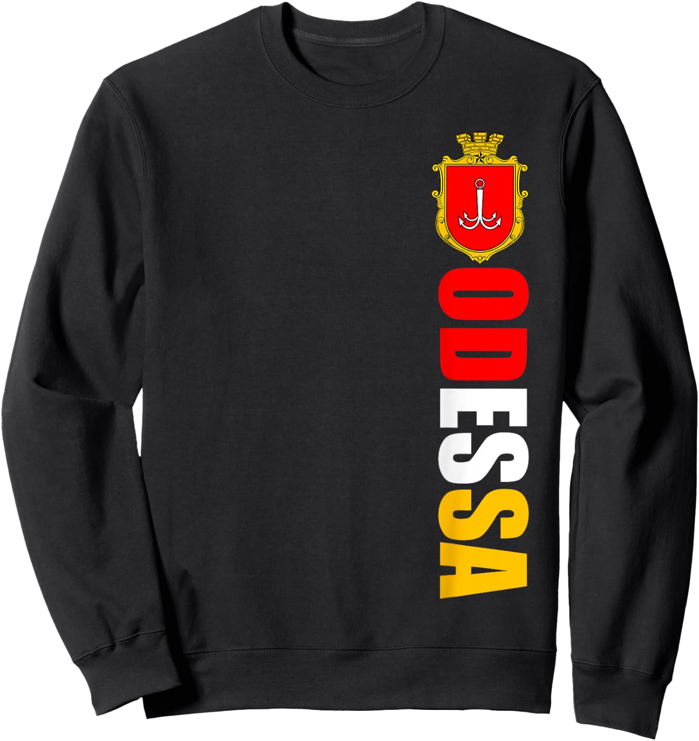 Odessa Ukraine Souvenirs Flag of Odesa Gift Proud Ukrainian Sweatshirt - Sweatshirt | Black