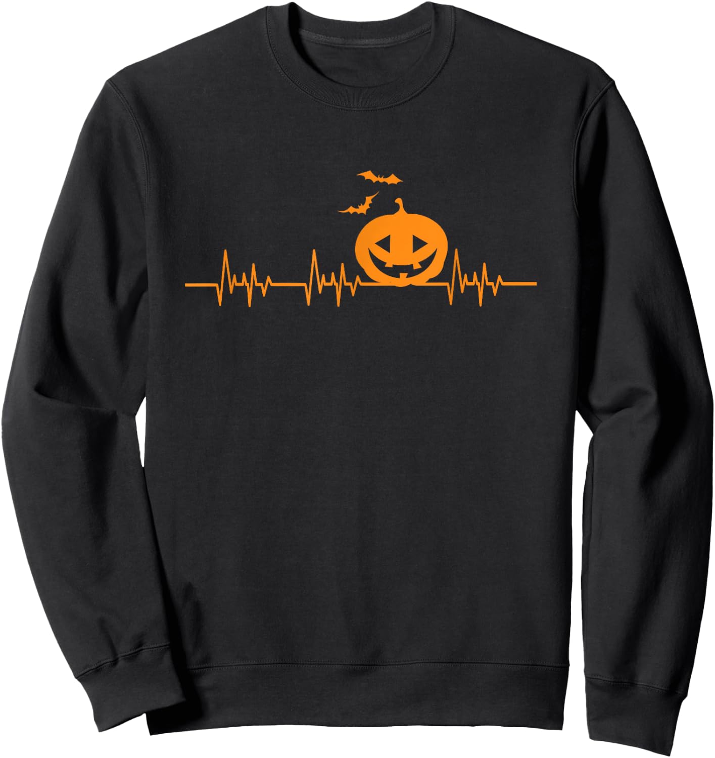 Carved Pumpkin Halloween Heartbeat Nurse Sweatshirt - Sweatshirt | Black