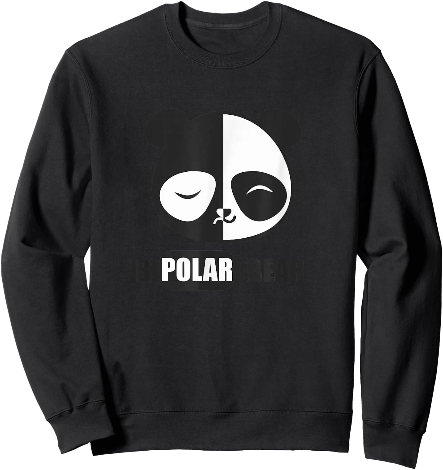 Funny Bipolar Panda Polar Bear Manic Depressive Sweatshirt - Sweatshirt | Black