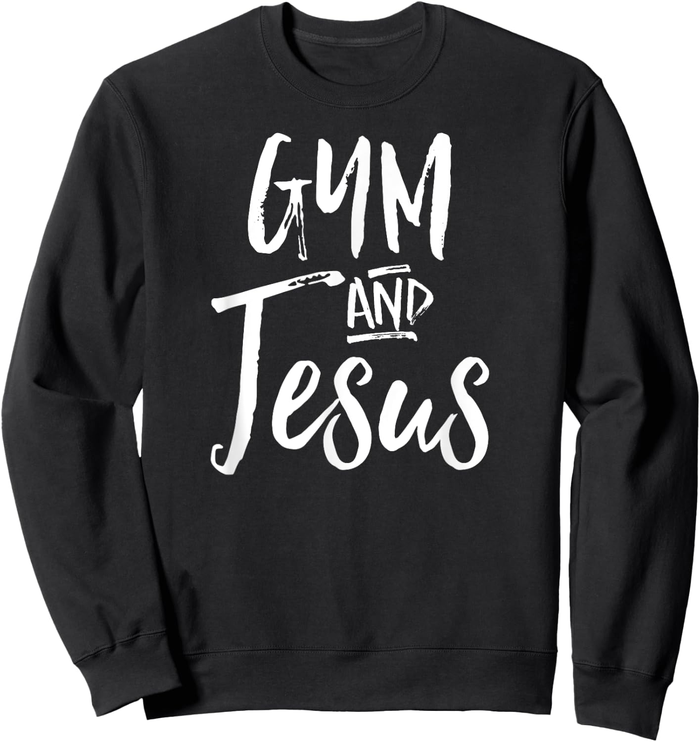 Gym And Jesus Shirt Christian Exercise Workout Yoga Sweatshirt - Sweatshirt | Black
