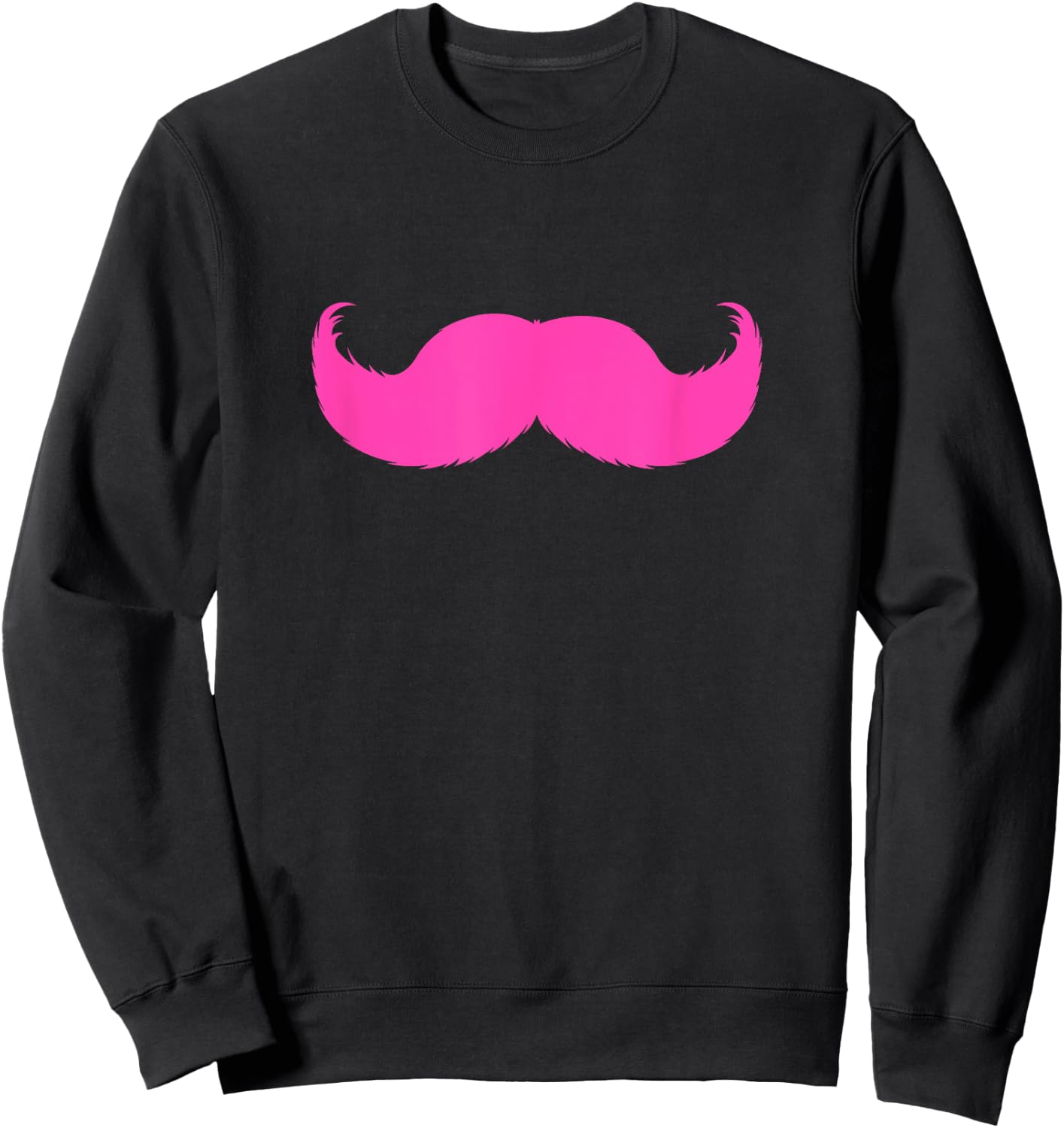 Cute Pink Mustache T Shirt Sweatshirt - Sweatshirt | Black