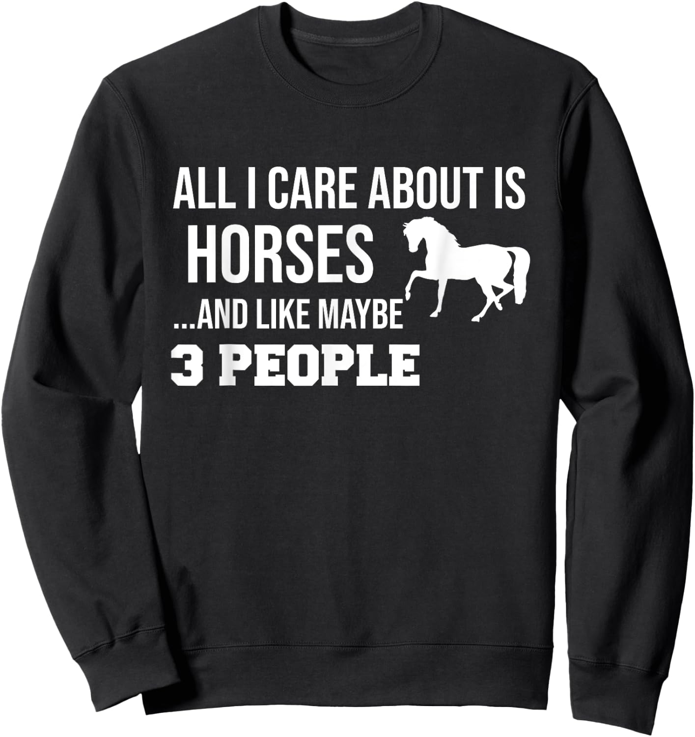 Funny Cute Horse Shirt Gift Men Women Teens Sweatshirt - Sweatshirt | Black