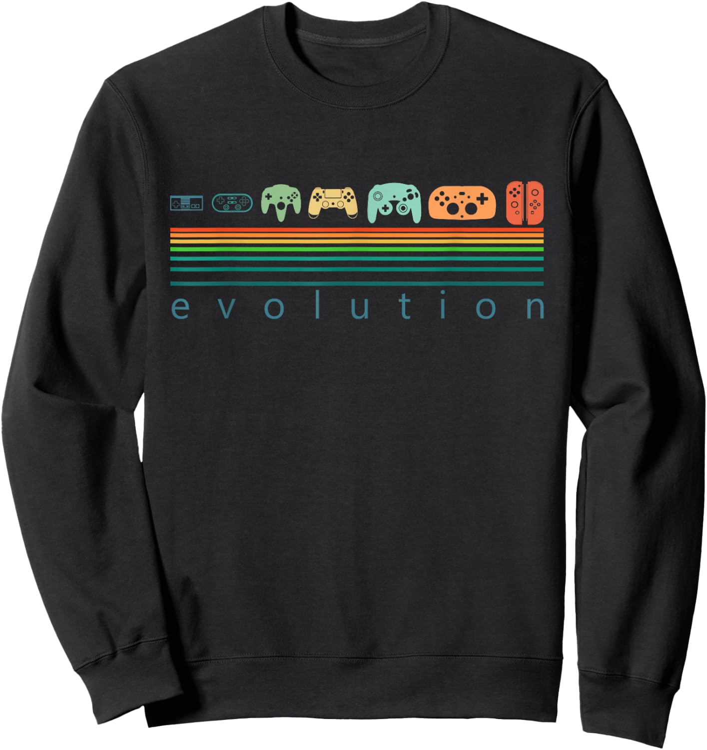 Retro Game Controller Evolution Shirt 80s 90s Game Lover Sweatshirt - Sweatshirt | Black