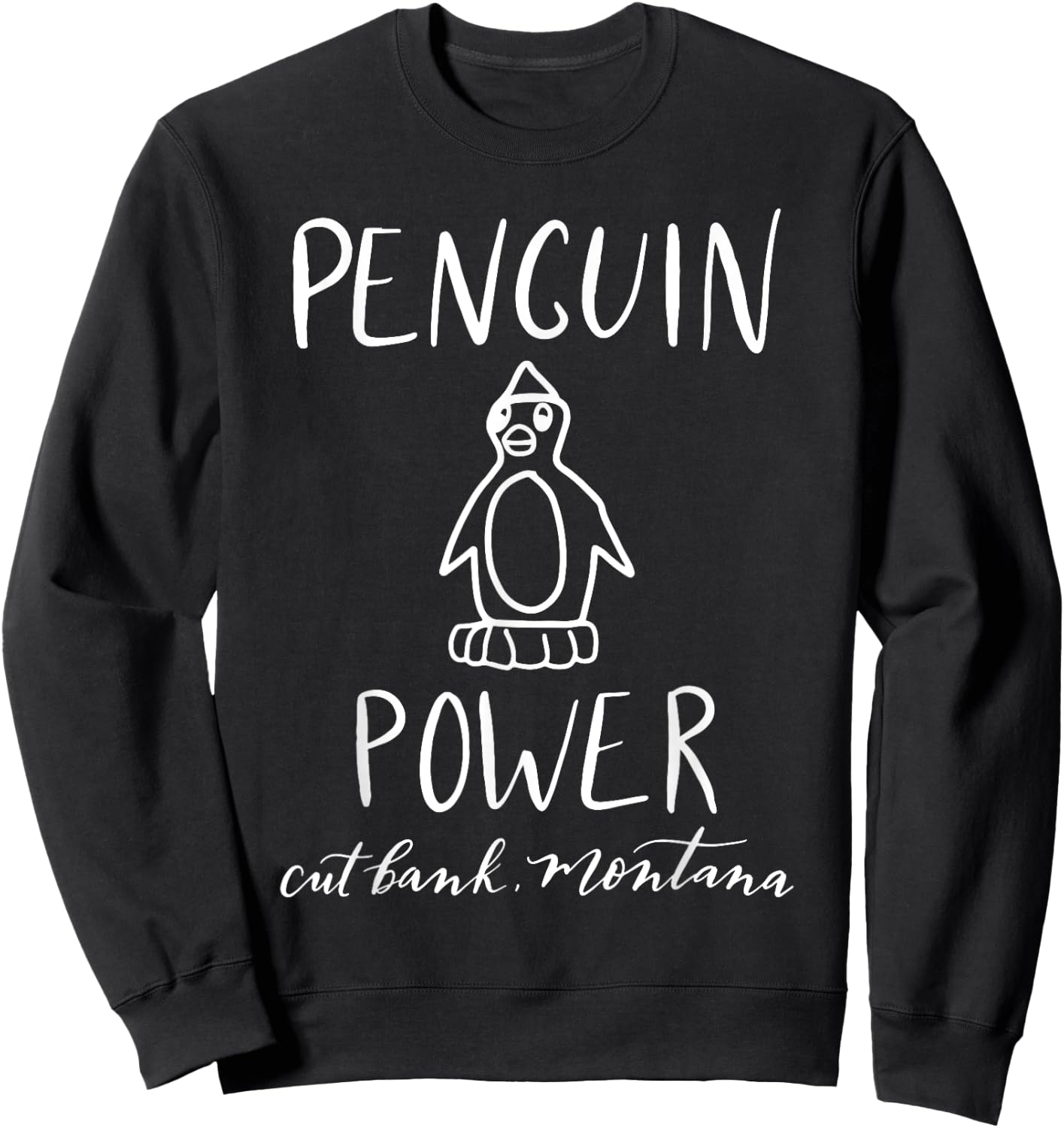 Penguin Power Cut Bank Montana Women's Men's Youth Sweatshirt - Sweatshirt | Black