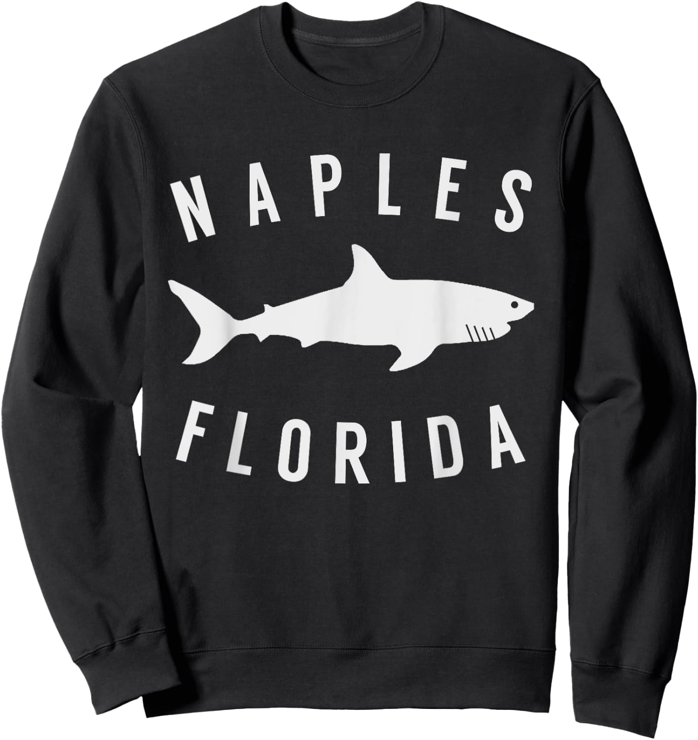 Naples Florida T Shirt Shark FL Apparel Souvenir Sweatshirt - Sweatshirt | Black