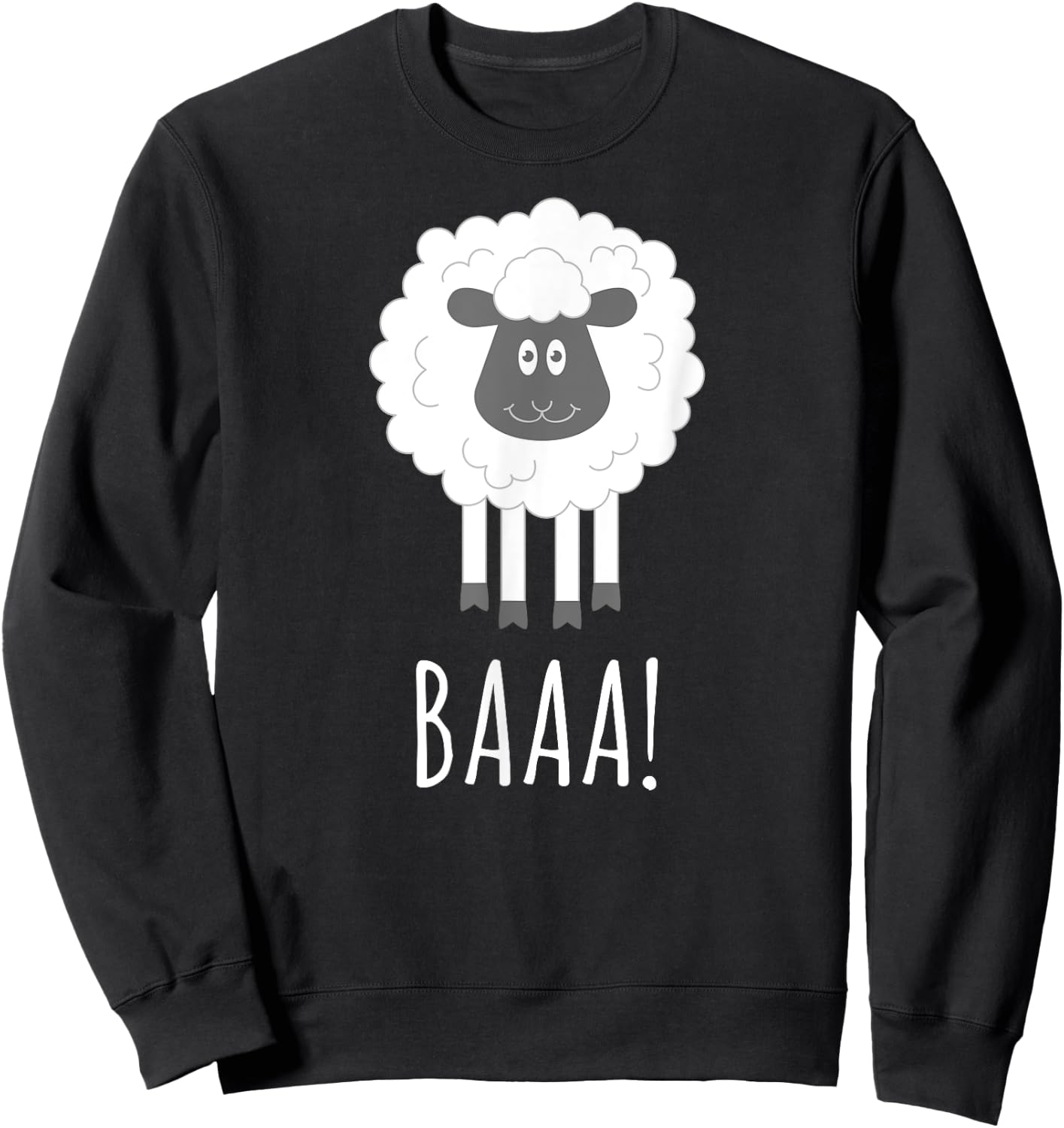 Baa Baaa Cute Fluffy Sheep Lovers Cartoon Shirt Sweatshirt - Sweatshirt | Black
