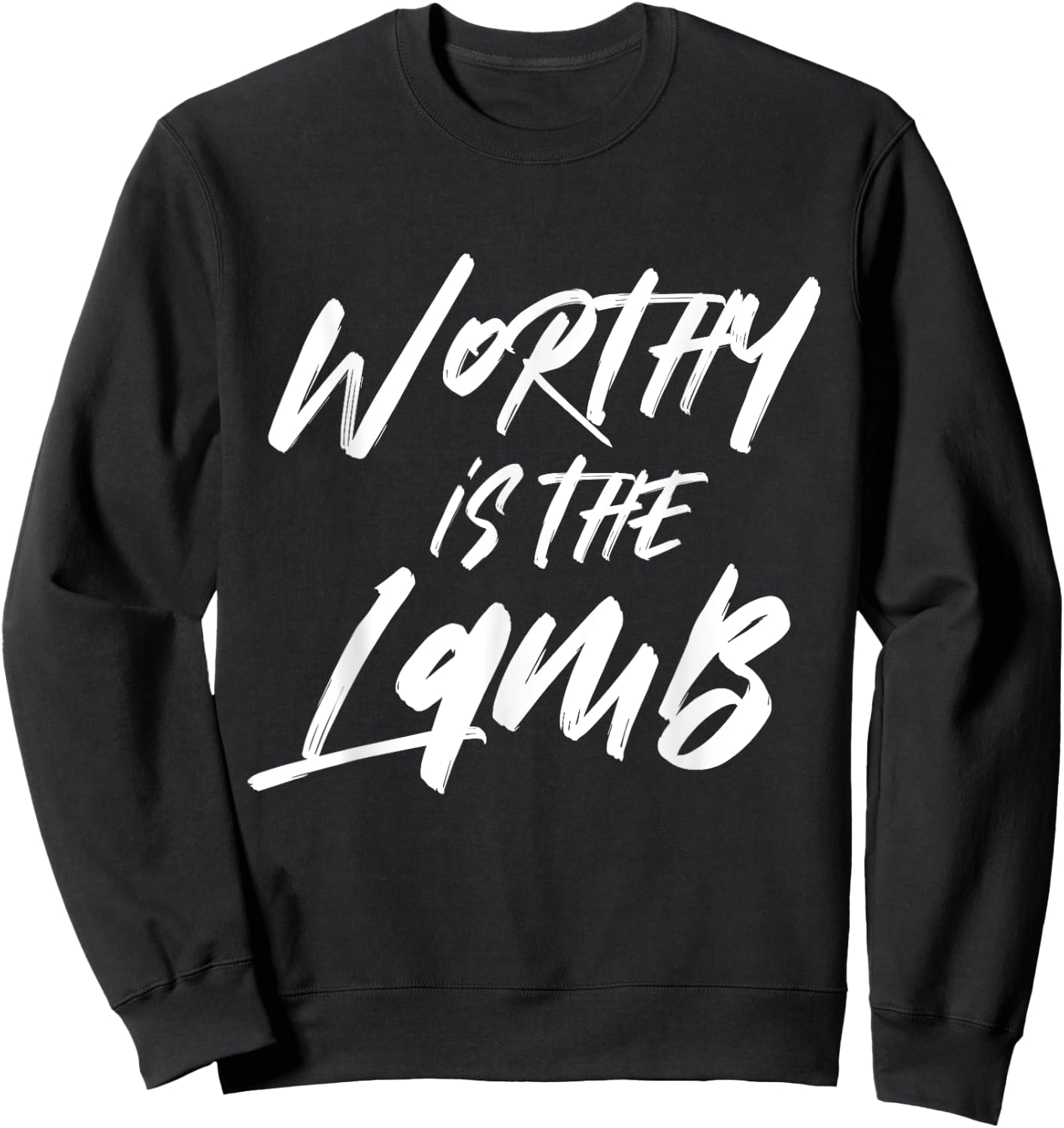 Worthy Is The Lamb Deluxe Encouraging Christian Sweatshirt - Sweatshirt | Black