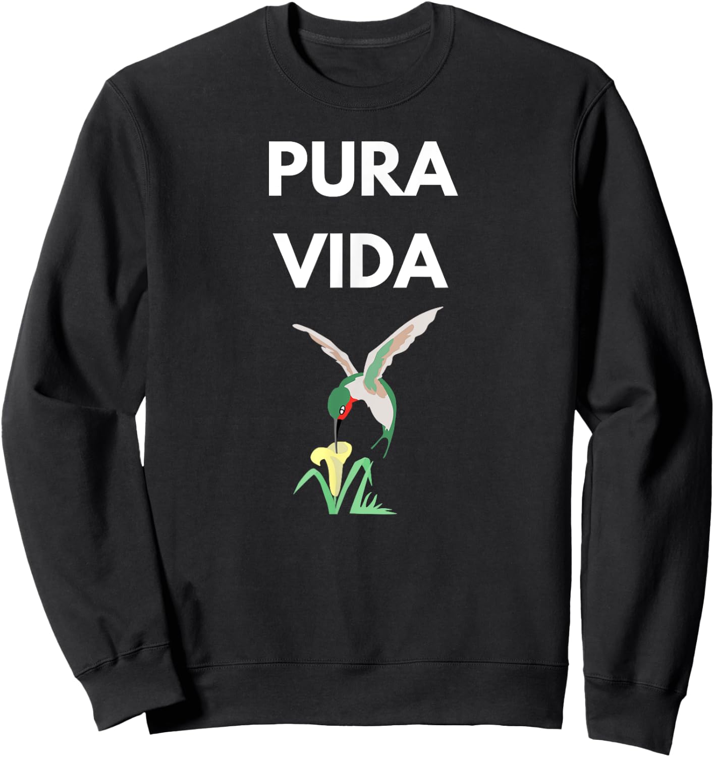 Pura Vida Costa Rica Pure Life Hummingbird Sweatshirt - Sweatshirt | Black